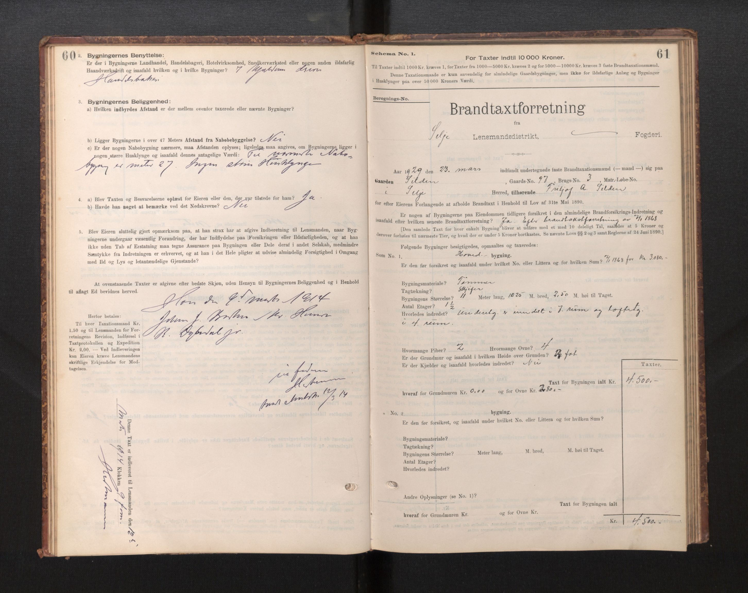 Lensmannen i Selje, AV/SAB-A-29701/0012/L0003: Branntakstprotokoll, skjematakst, 1895-1929, s. 60-61