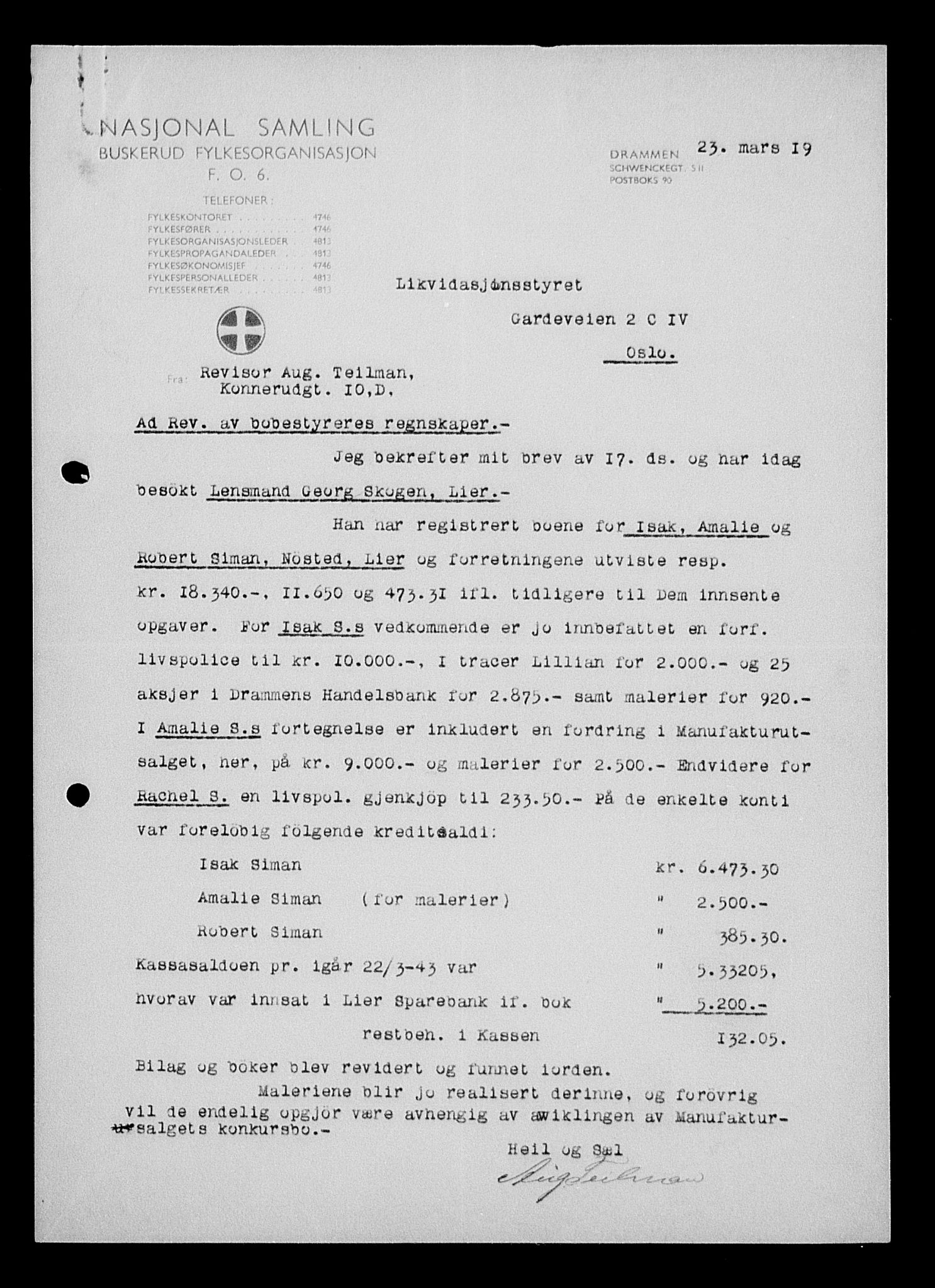 Justisdepartementet, Tilbakeføringskontoret for inndratte formuer, AV/RA-S-1564/H/Hc/Hcd/L1007: --, 1945-1947, s. 165