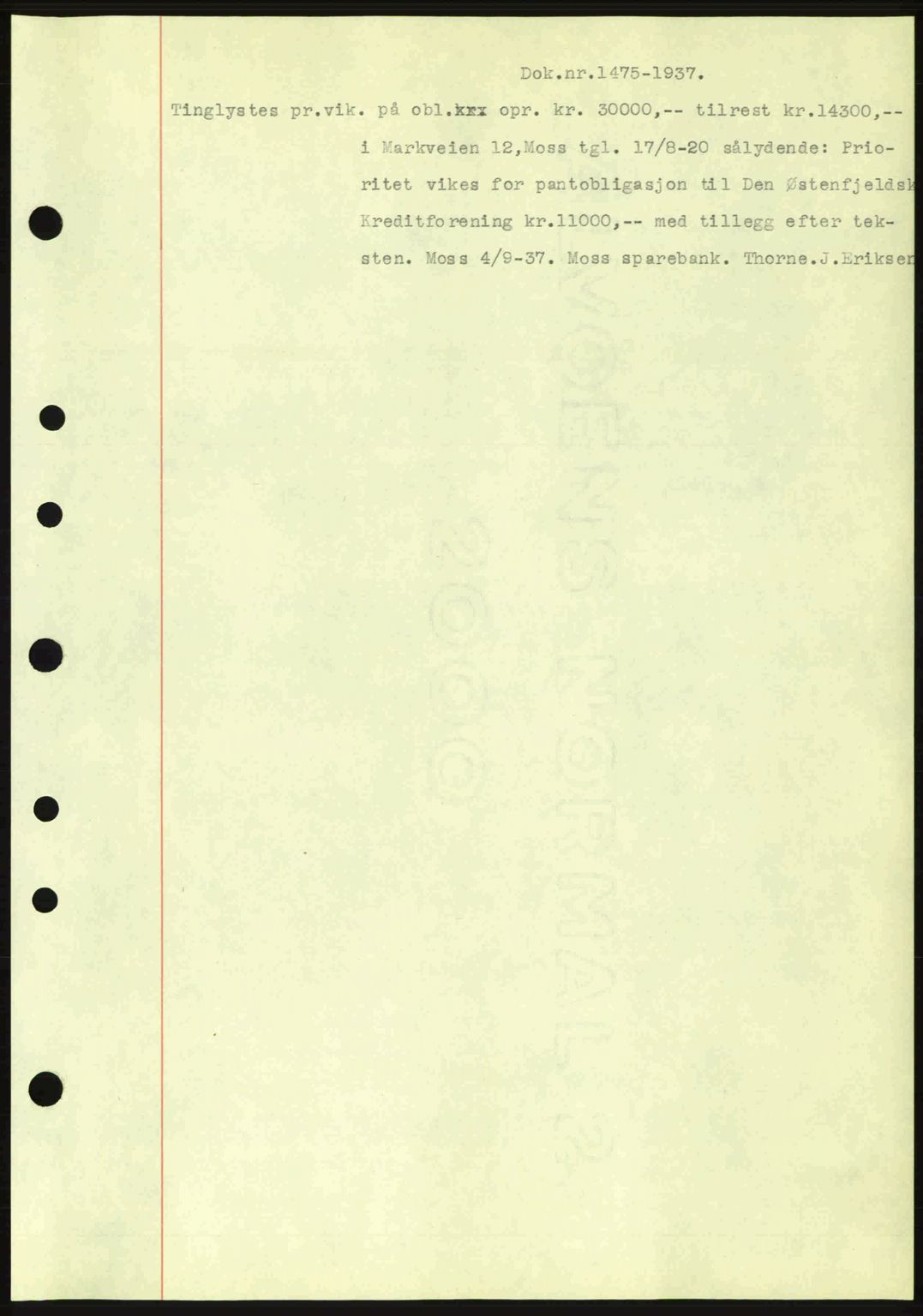 Moss sorenskriveri, SAO/A-10168: Pantebok nr. B4, 1937-1938, Dagboknr: 1475/1937