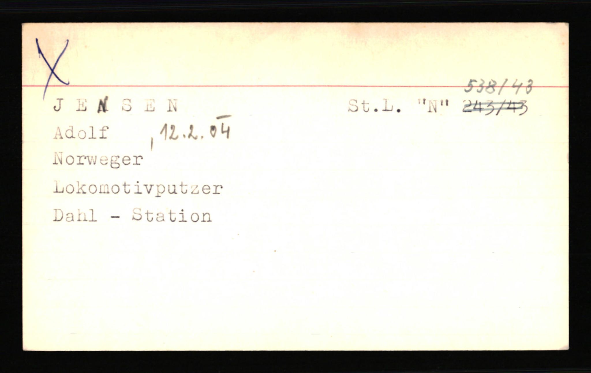 SS- und Polizeigericht Nord (IX), RA/RAFA-3182/0001/C/Ca/L0003: kartotekkort for personer alfabetisk på etternavn: H-Joha, 1940-1945, s. 594