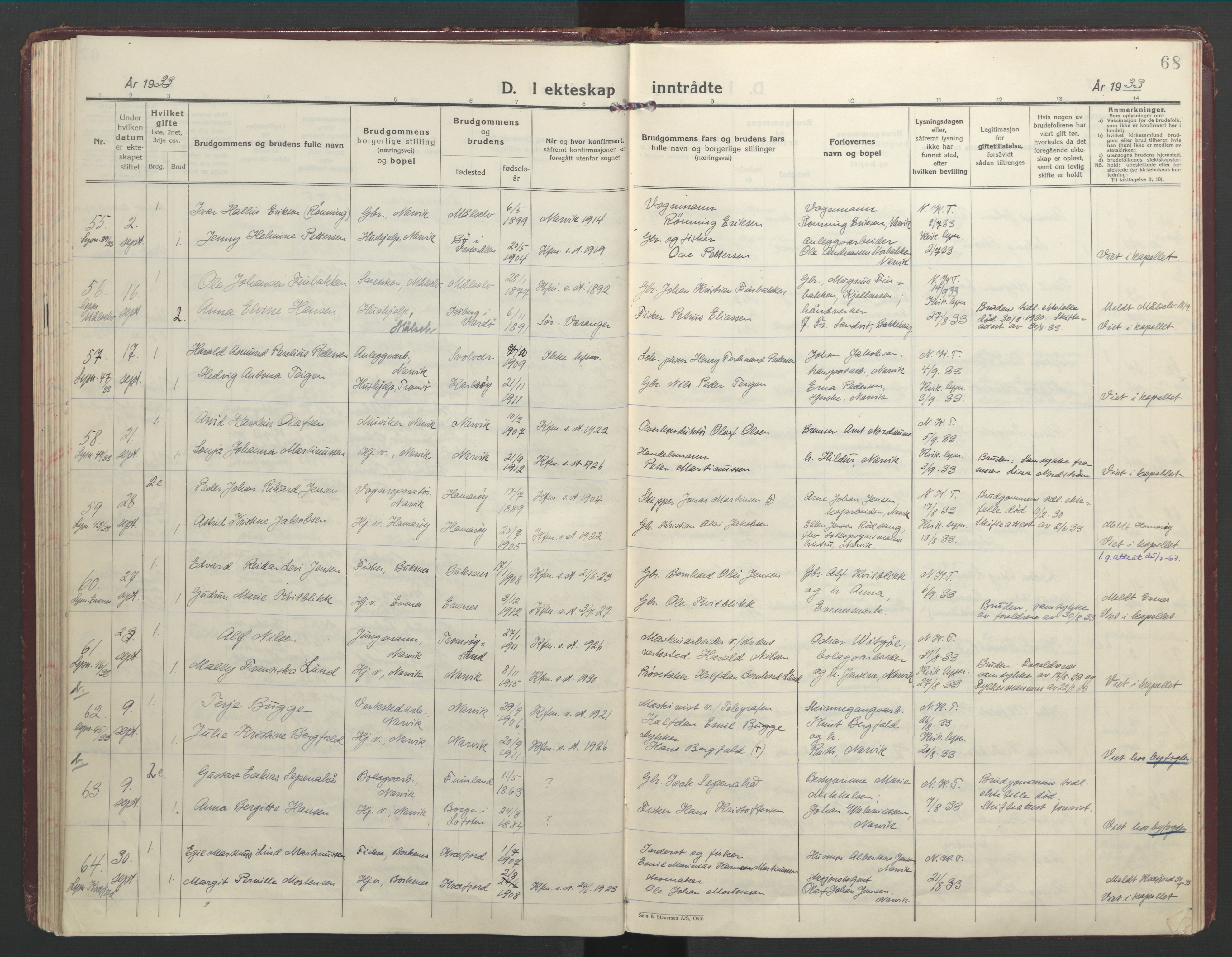 Ministerialprotokoller, klokkerbøker og fødselsregistre - Nordland, SAT/A-1459/871/L1006: Ministerialbok nr. 871A22, 1928-1936, s. 68