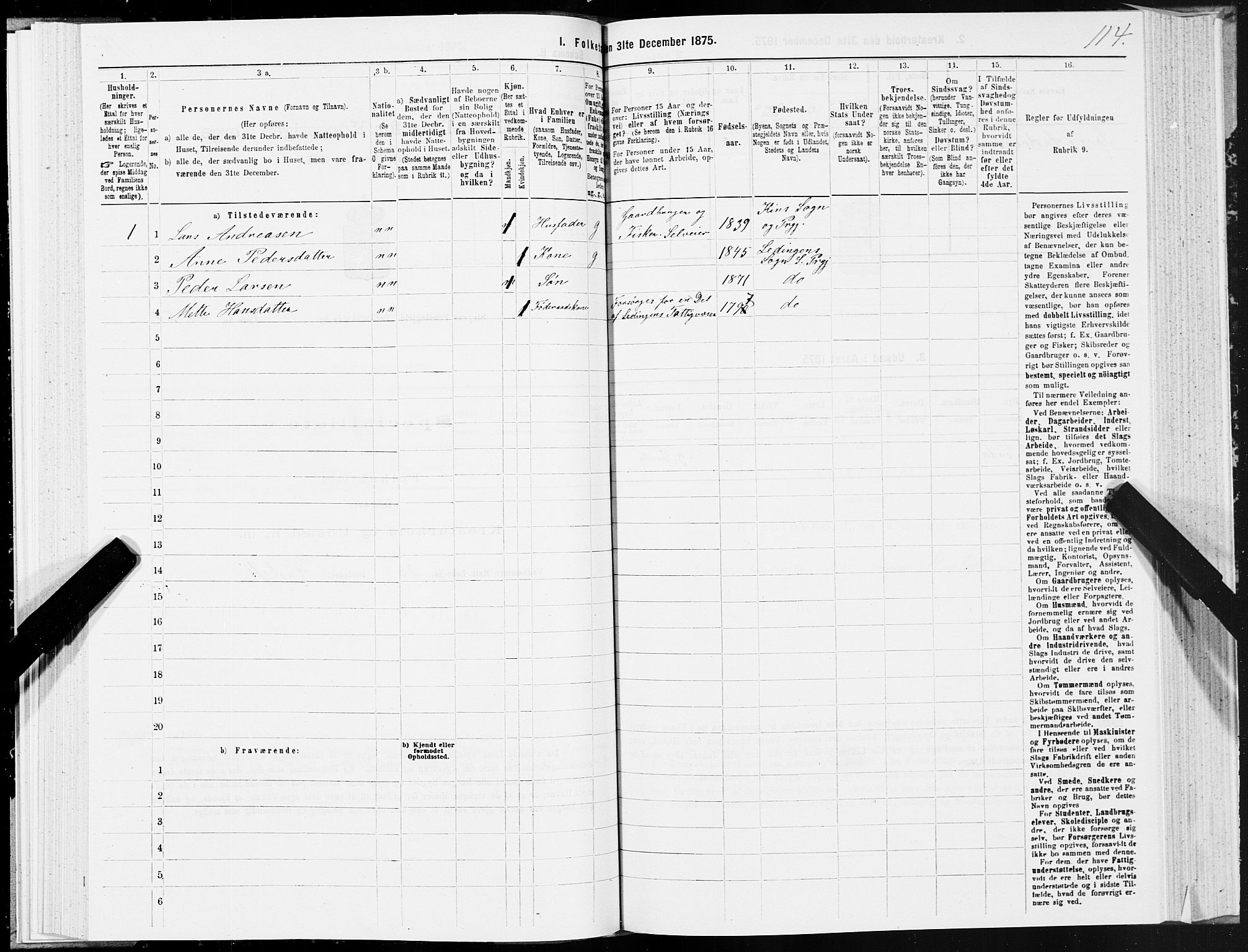 SAT, Folketelling 1875 for 1848P Steigen prestegjeld, 1875, s. 1114