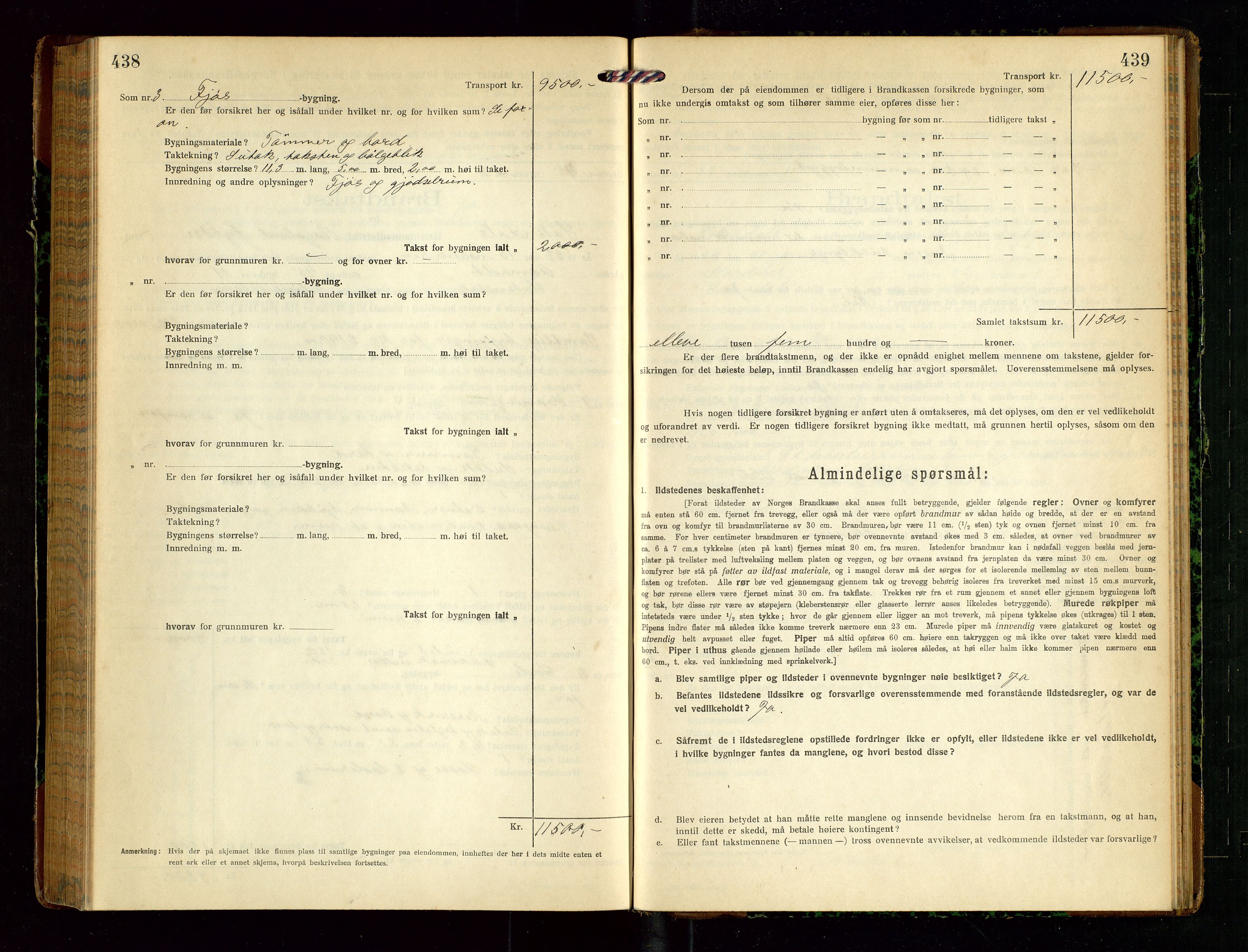 Sokndal lensmannskontor, SAST/A-100417/Gob/L0005: "Brandtakst-Protokol", 1920-1924, s. 438-439