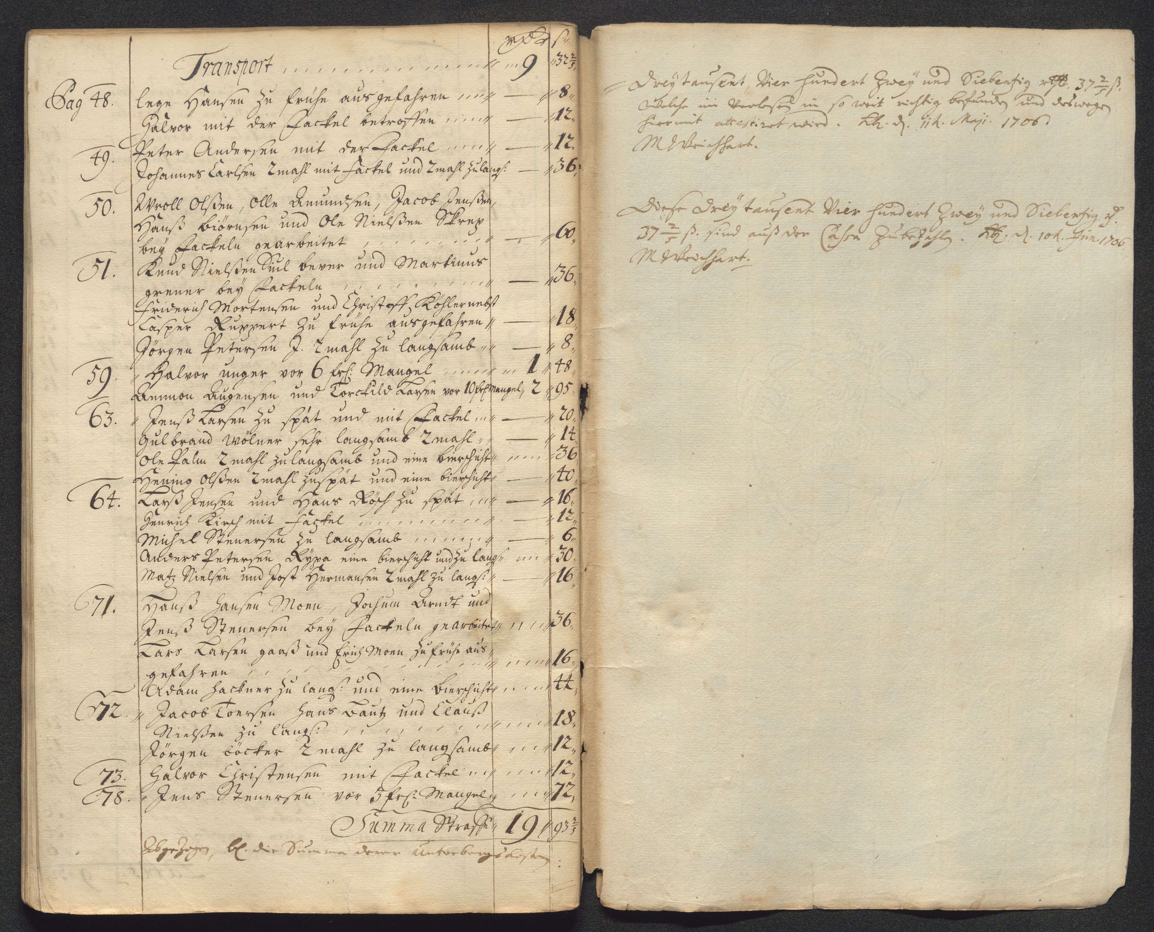 Kongsberg Sølvverk 1623-1816, AV/SAKO-EA-3135/001/D/Dc/Dcd/L0091: Utgiftsregnskap for gruver m.m., 1706-1707, s. 146