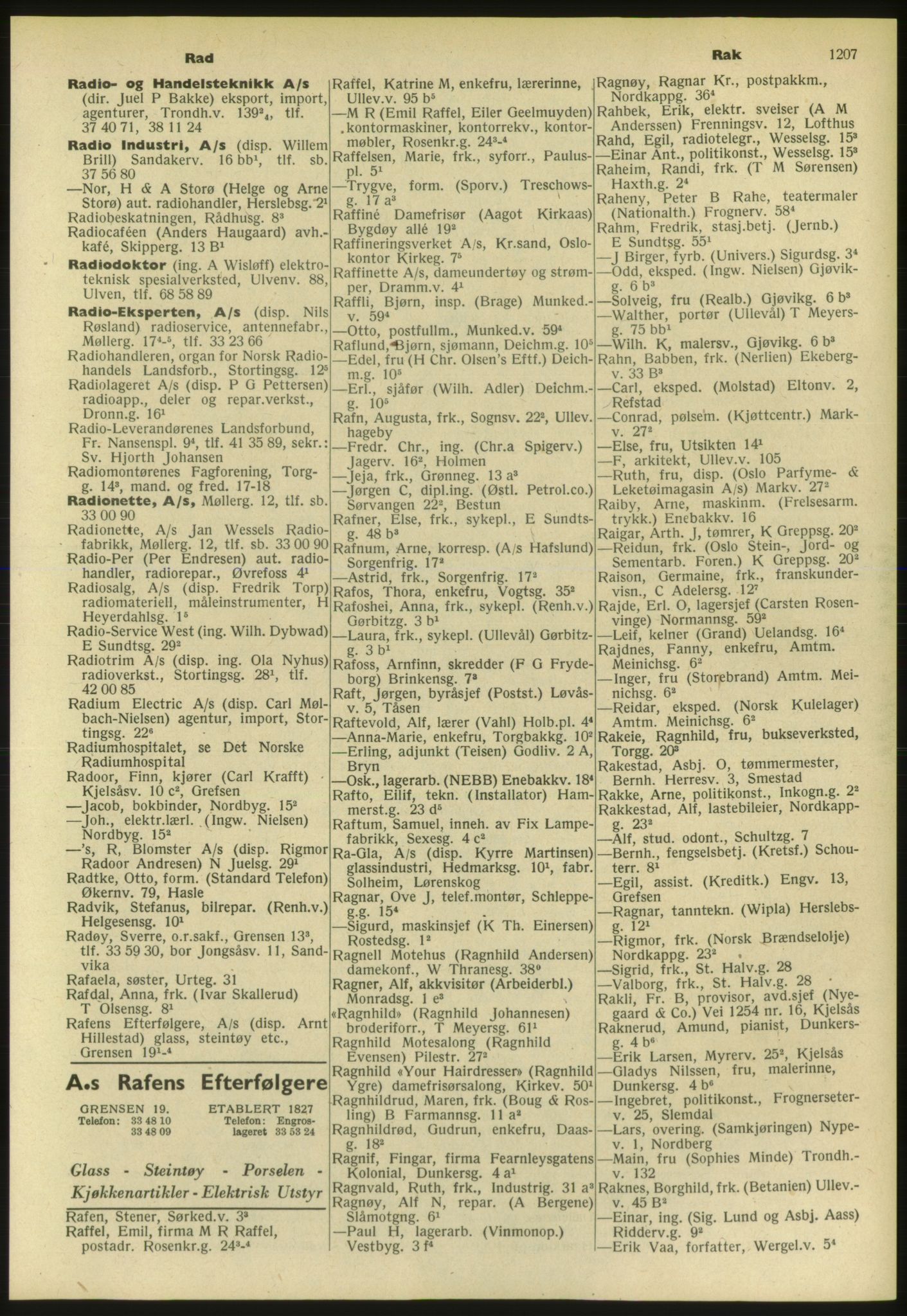 Kristiania/Oslo adressebok, PUBL/-, 1952, s. 1207