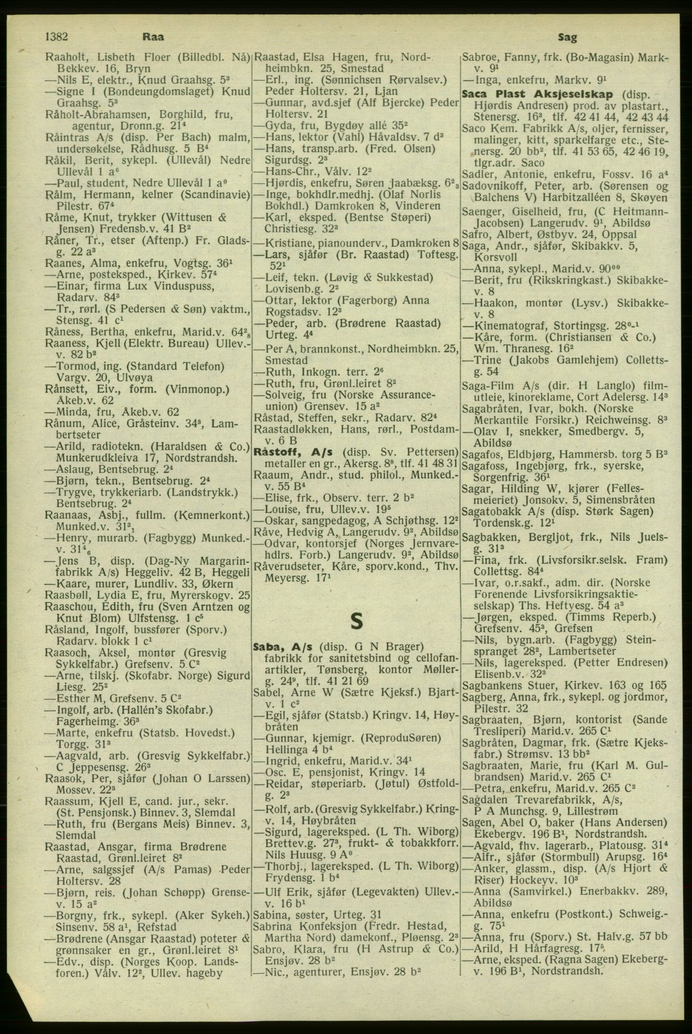 Kristiania/Oslo adressebok, PUBL/-, 1958-1959, s. 1382