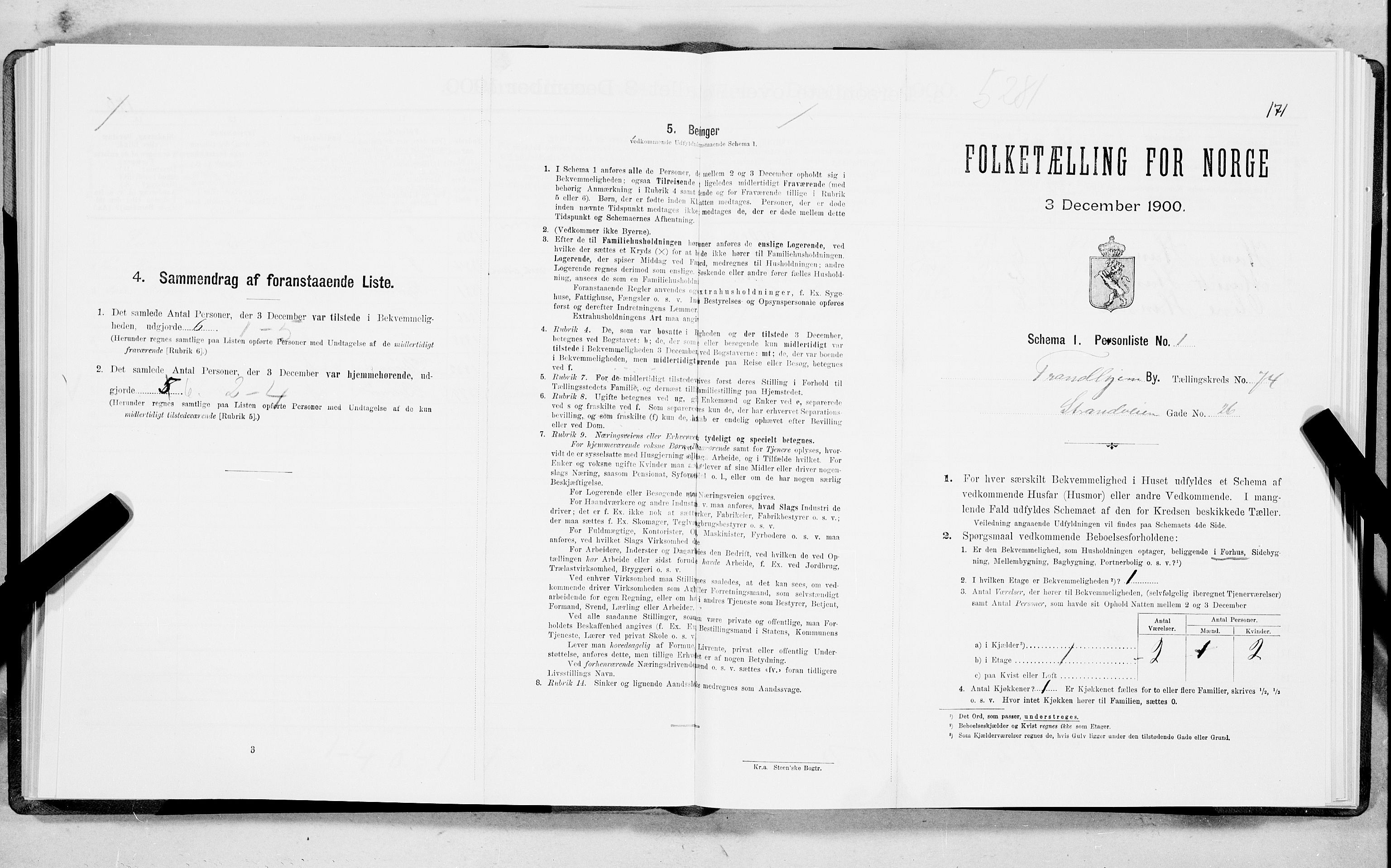 SAT, Folketelling 1900 for 1601 Trondheim kjøpstad, 1900, s. 14601