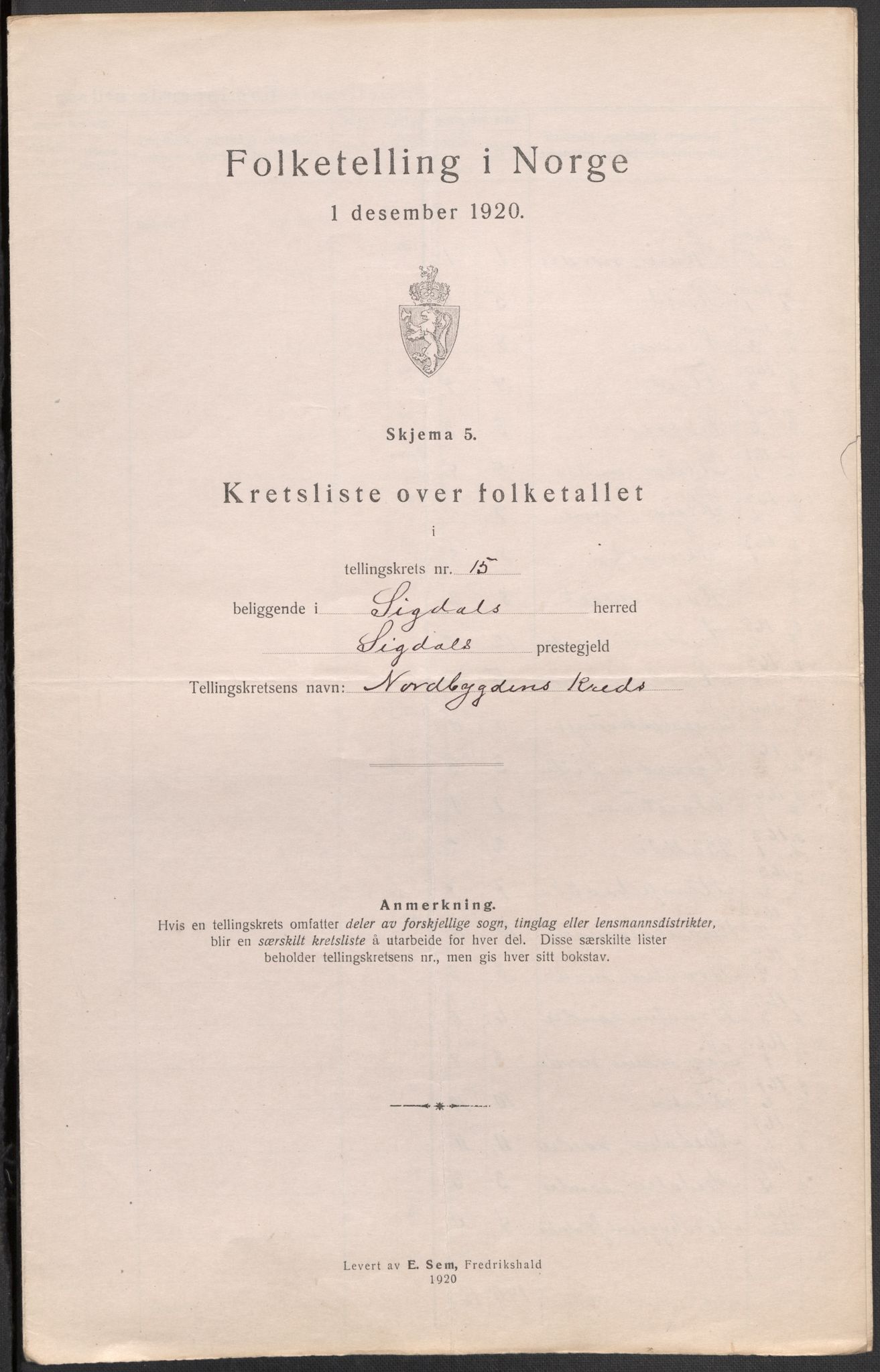 SAKO, Folketelling 1920 for 0621 Sigdal herred, 1920, s. 51