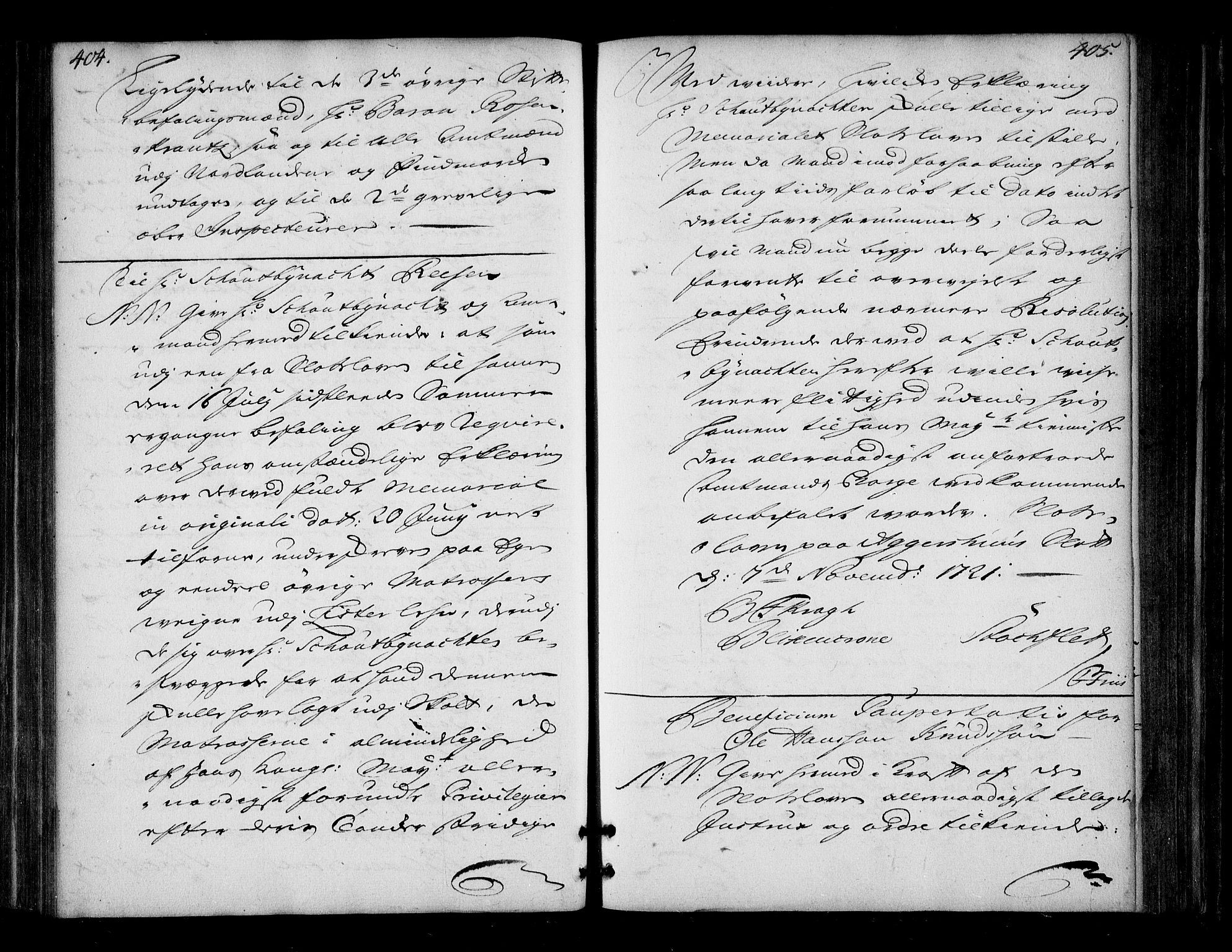 Stattholderembetet 1572-1771, AV/RA-EA-2870/Bd/L0013: Ordreprotokoll, 1720-1722, s. 404-405