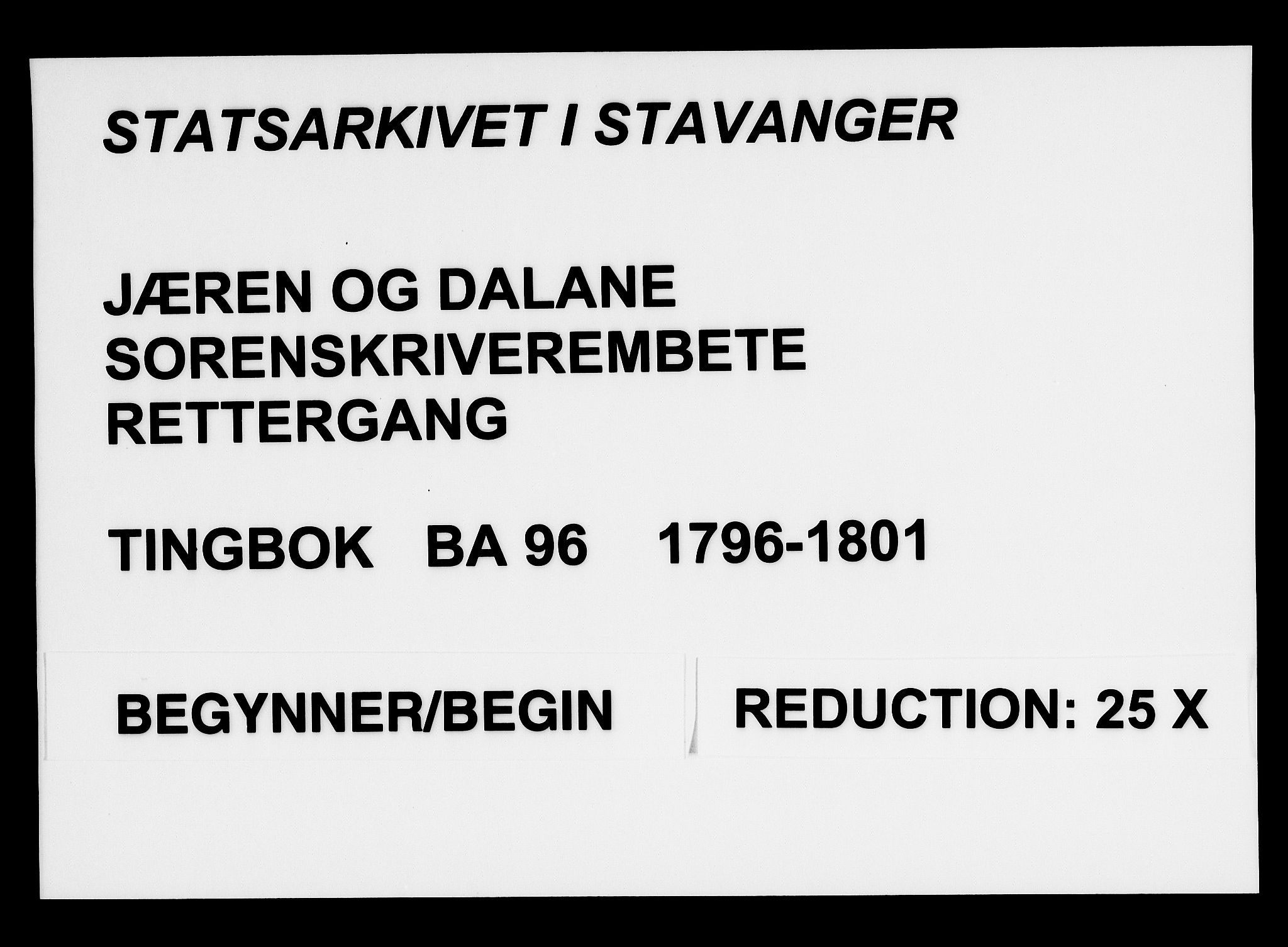 Jæren og Dalane sorenskriveri, SAST/A-100306/3/30/30BA/L0096: TINGBOK, 1796-1801
