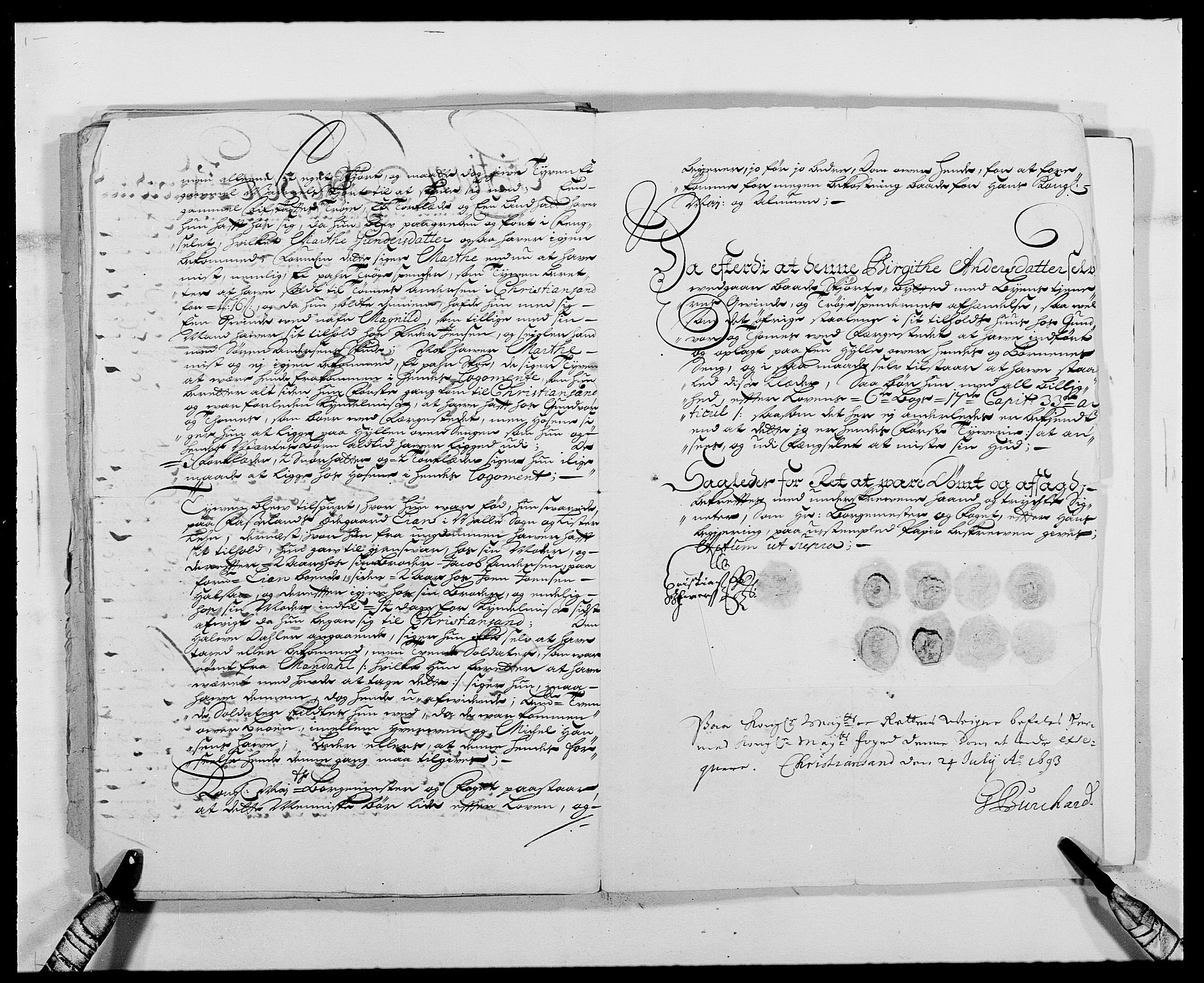 Rentekammeret inntil 1814, Reviderte regnskaper, Fogderegnskap, RA/EA-4092/R42/L2544: Mandal fogderi, 1692-1693, s. 262