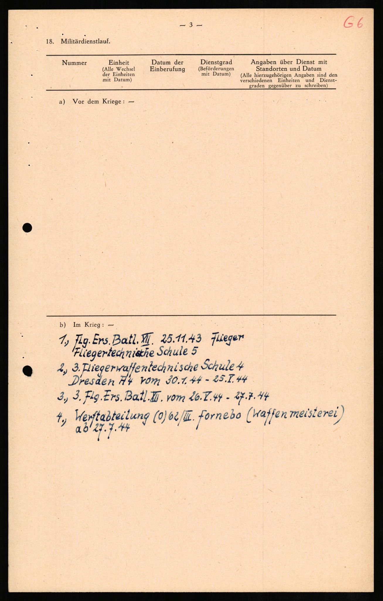 Forsvaret, Forsvarets overkommando II, RA/RAFA-3915/D/Db/L0011: CI Questionaires. Tyske okkupasjonsstyrker i Norge. Tyskere., 1945-1946, s. 17