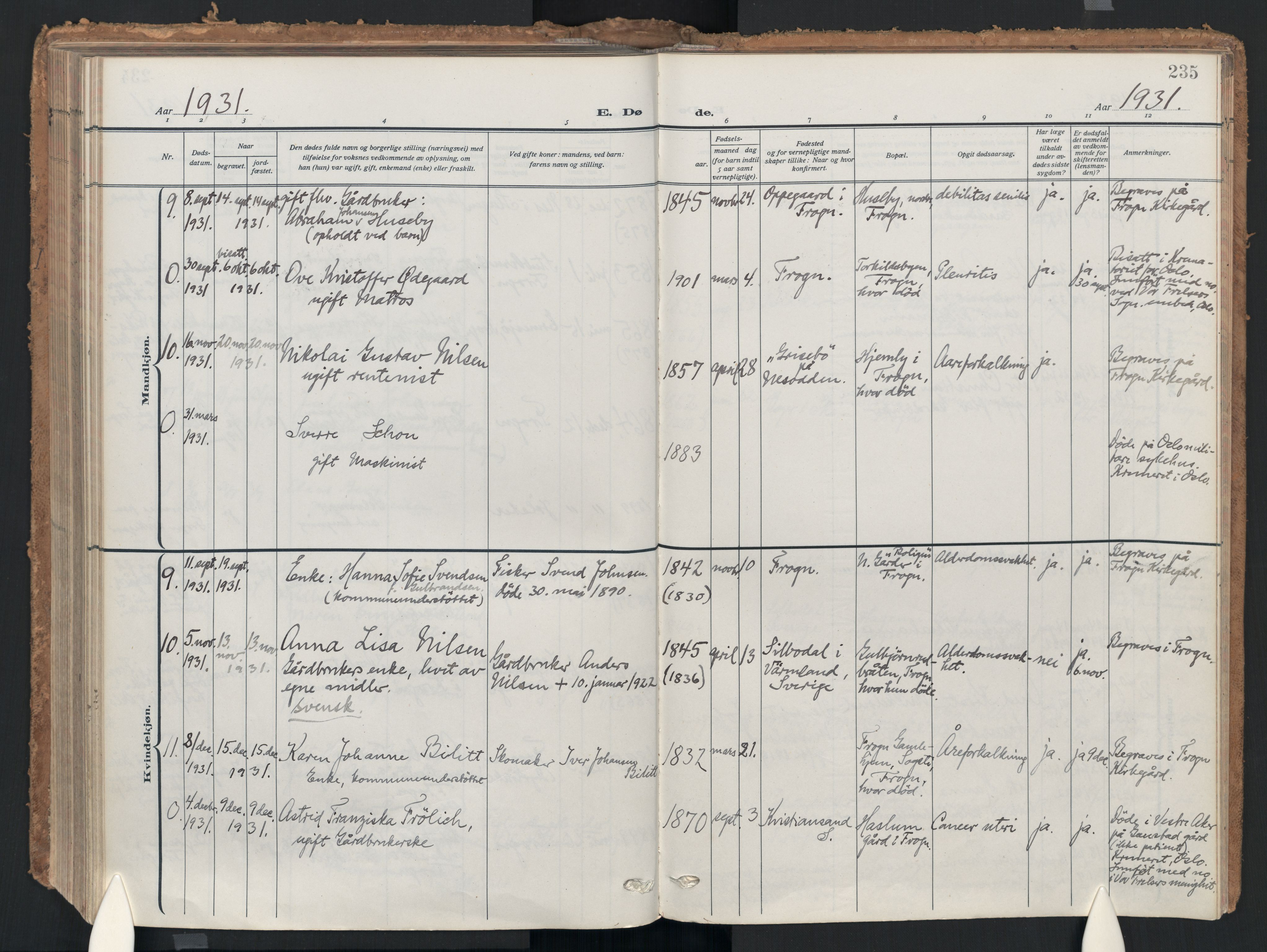 Drøbak prestekontor Kirkebøker, AV/SAO-A-10142a/F/Fc/L0004: Ministerialbok nr. III 4, 1919-1935, s. 235