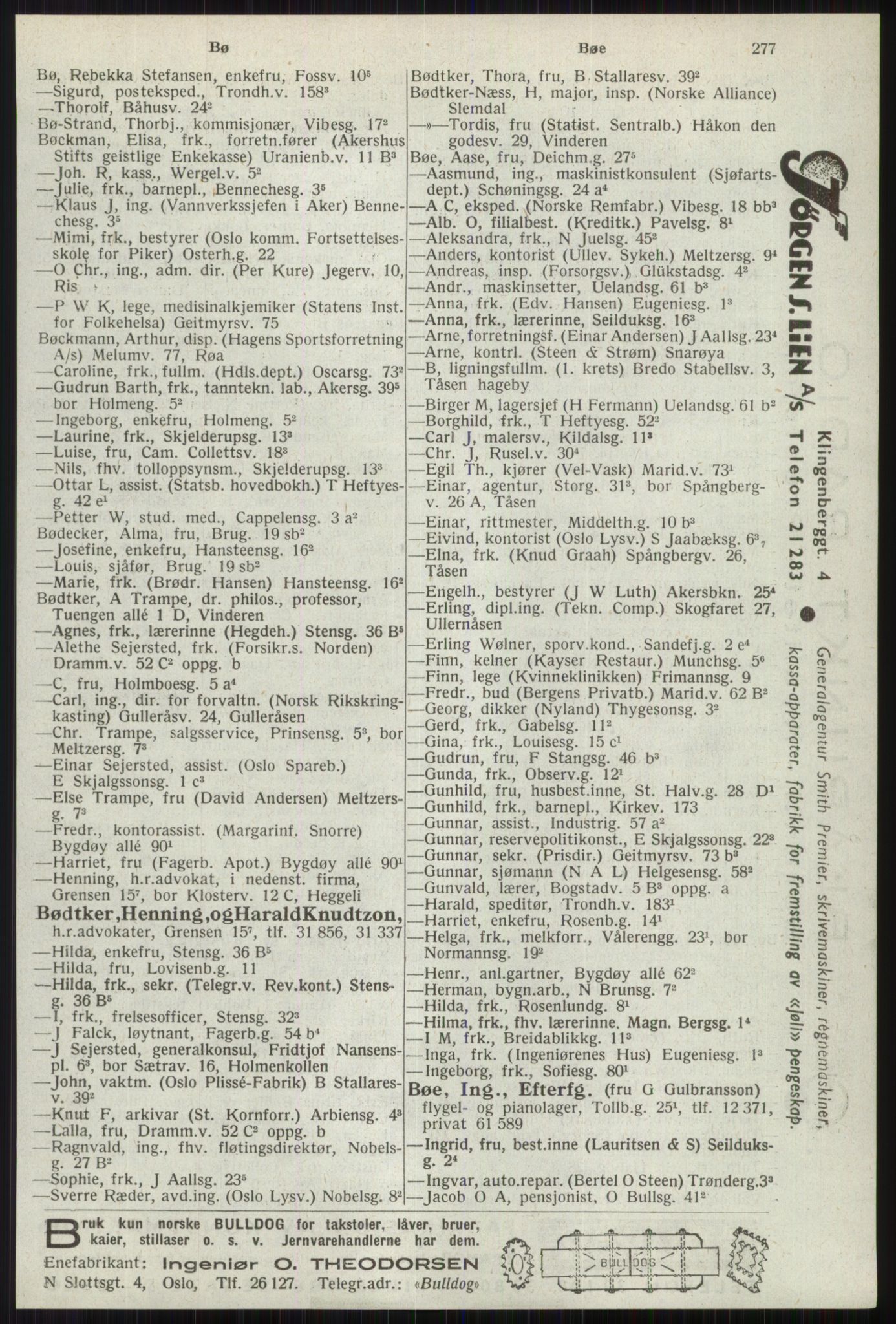 Kristiania/Oslo adressebok, PUBL/-, 1941, s. 277