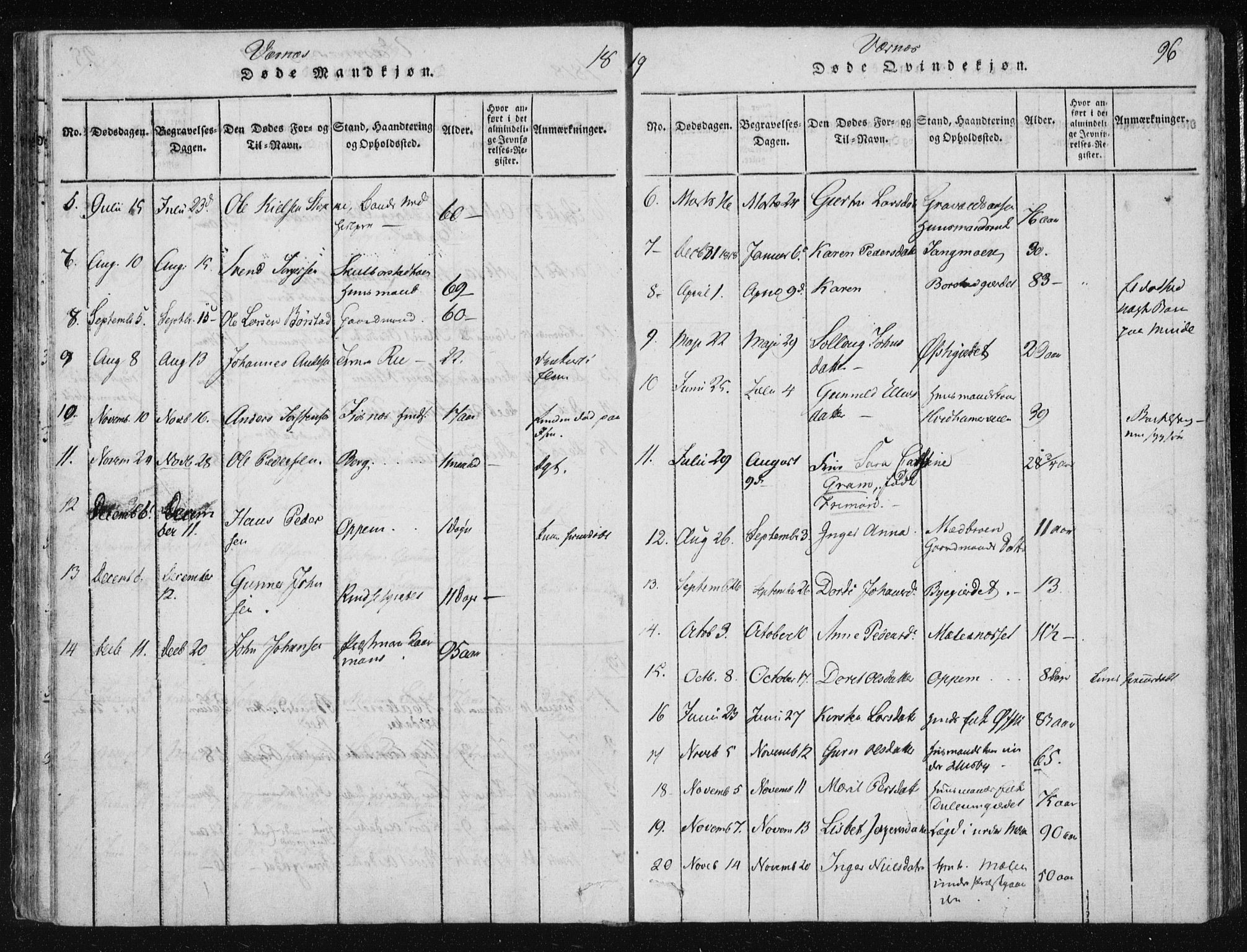 Ministerialprotokoller, klokkerbøker og fødselsregistre - Nord-Trøndelag, AV/SAT-A-1458/709/L0061: Ministerialbok nr. 709A08 /1, 1815-1819, s. 96