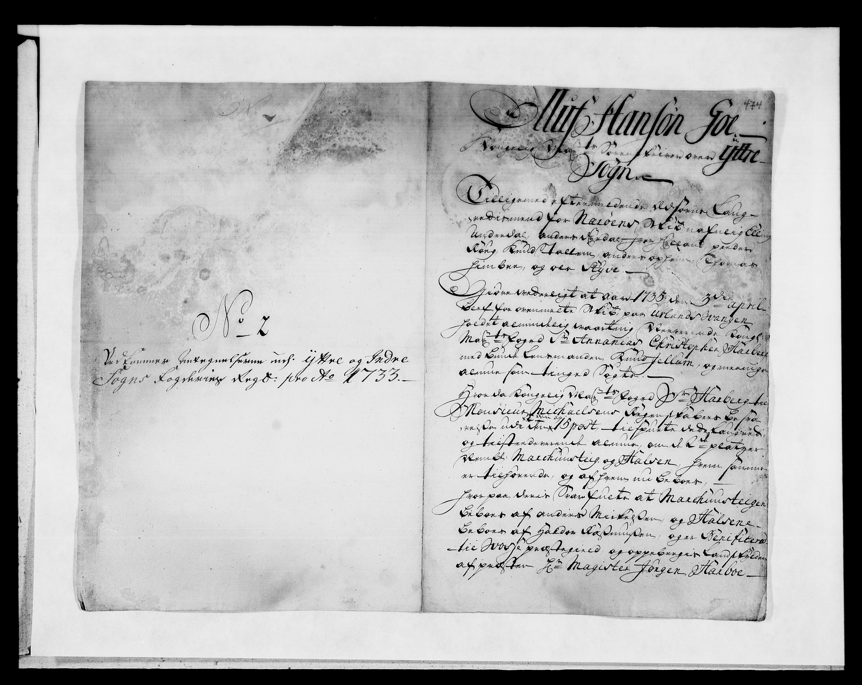 Rentekammeret inntil 1814, Reviderte regnskaper, Fogderegnskap, AV/RA-EA-4092/R52/L3337: Fogderegnskap Sogn, 1733, s. 419