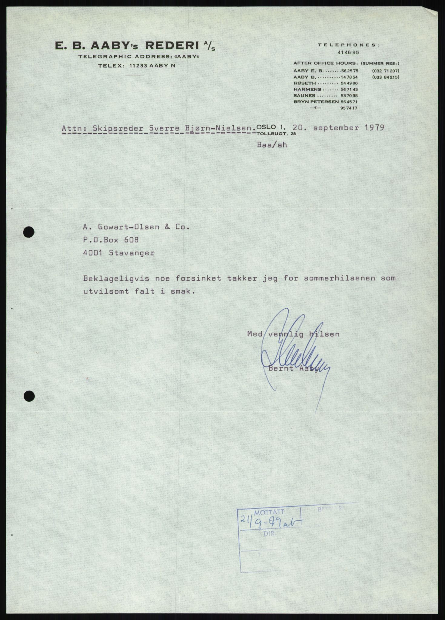 Pa 1503 - Stavanger Drilling AS, SAST/A-101906/D/L0007: Korrespondanse og saksdokumenter, 1974-1981, s. 1394