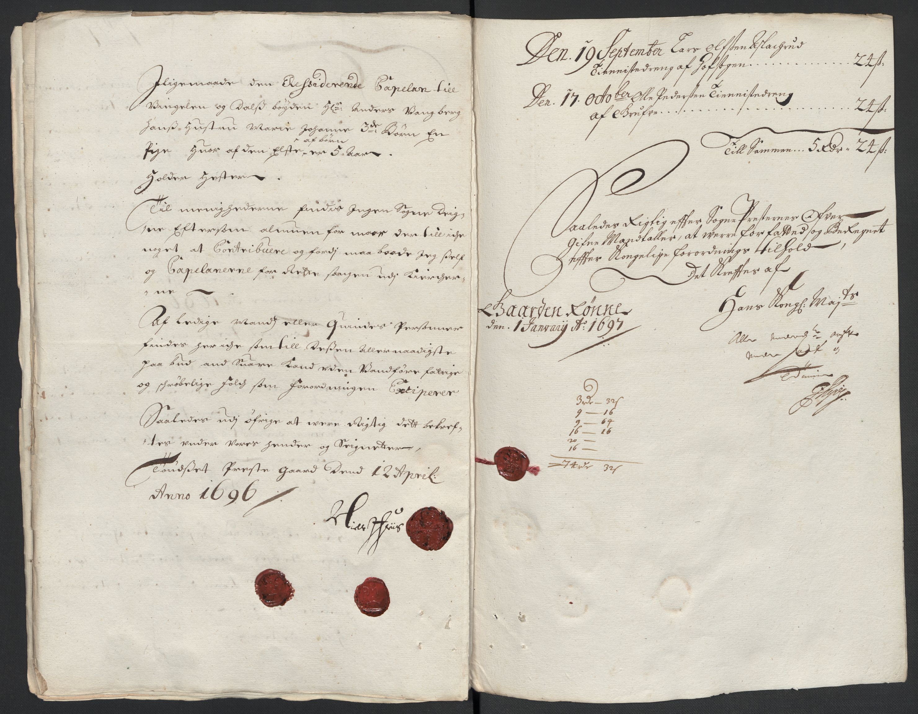 Rentekammeret inntil 1814, Reviderte regnskaper, Fogderegnskap, AV/RA-EA-4092/R13/L0834: Fogderegnskap Solør, Odal og Østerdal, 1696, s. 310