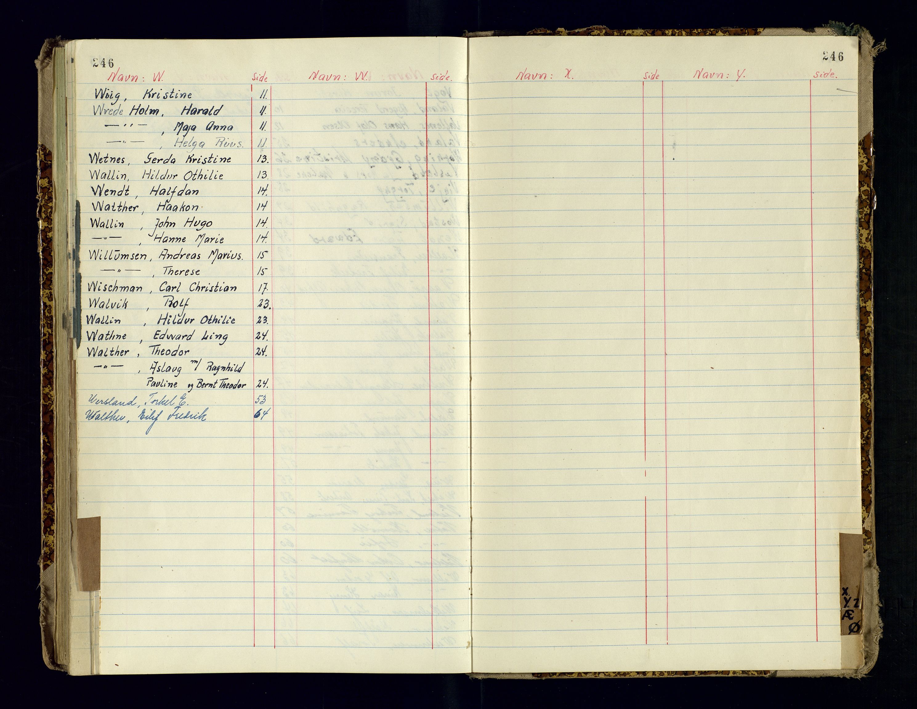 Vest-Agder politikammer, AV/SAK-1243-0008/K/Ka/L0088: Passprotokoll med register, 1946-1951, s. 246