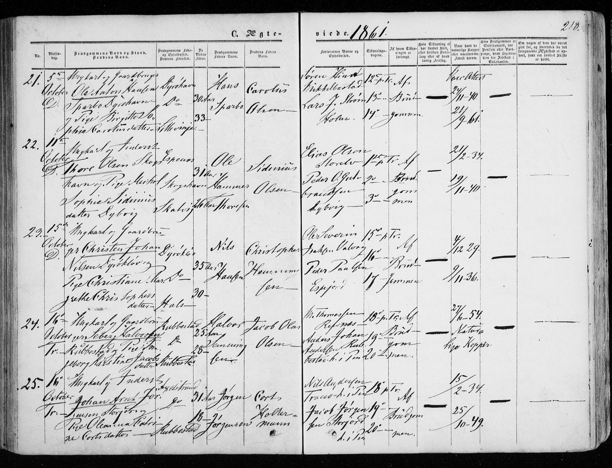 Tranøy sokneprestkontor, AV/SATØ-S-1313/I/Ia/Iaa/L0007kirke: Ministerialbok nr. 7, 1856-1866, s. 218