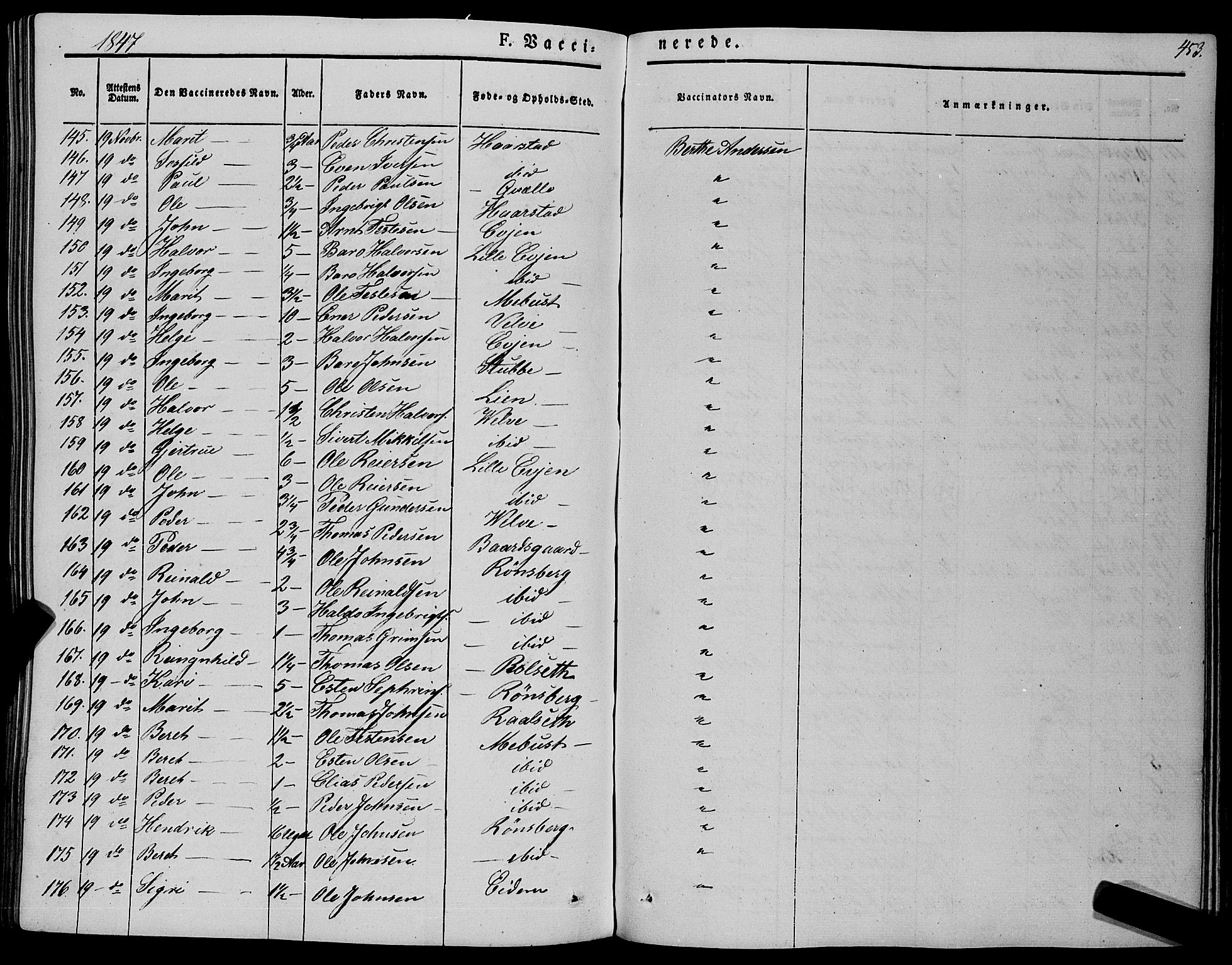 Ministerialprotokoller, klokkerbøker og fødselsregistre - Sør-Trøndelag, SAT/A-1456/695/L1145: Ministerialbok nr. 695A06 /1, 1843-1859, s. 453