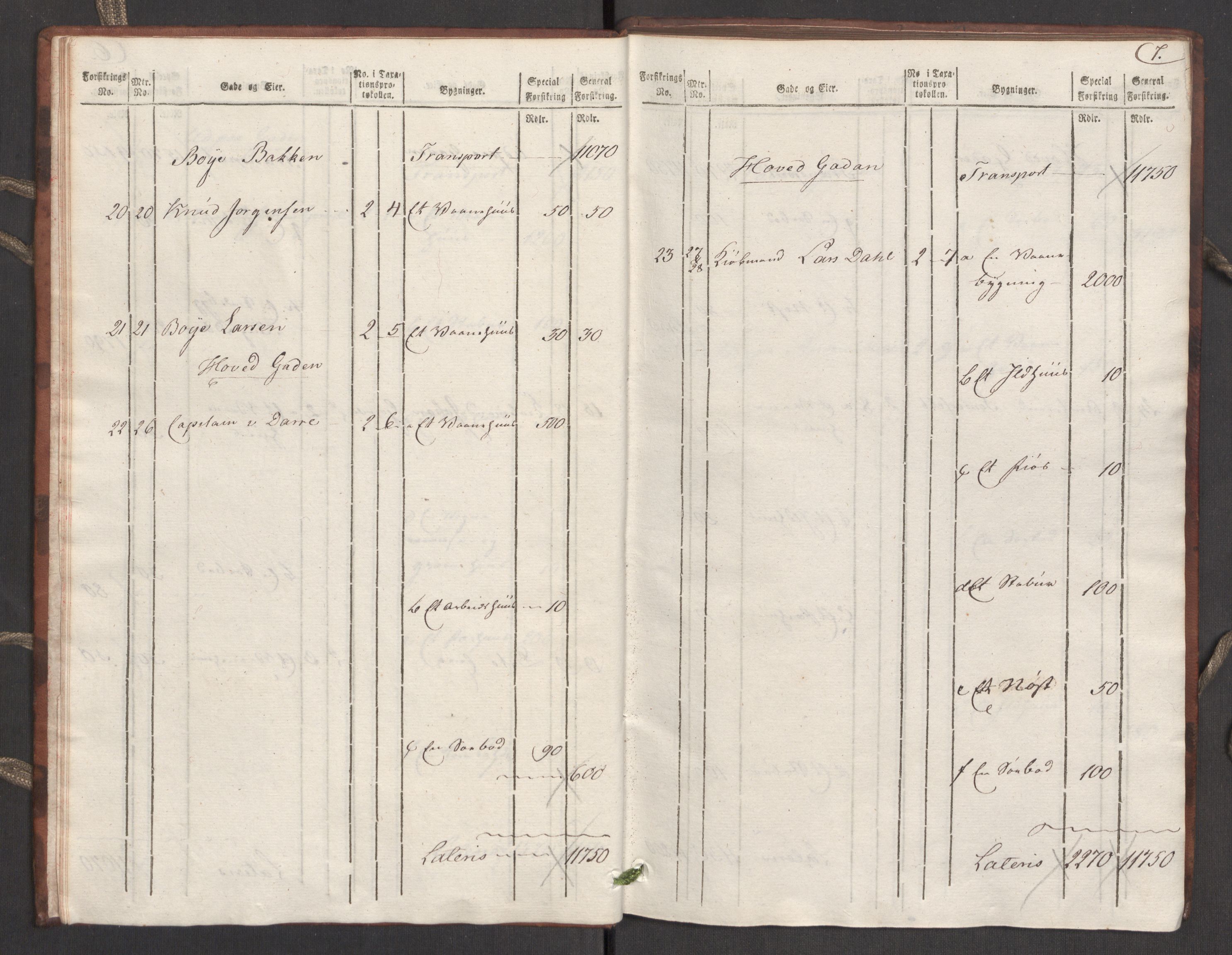 Kommersekollegiet, Brannforsikringskontoret 1767-1814, RA/EA-5458/F/Fa/L0039/0001: Molde / Branntakstprotokoll, 1807-1817