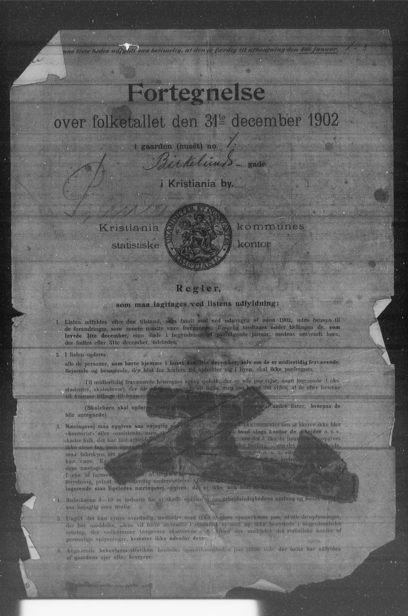 OBA, Kommunal folketelling 31.12.1902 for Kristiania kjøpstad, 1902, s. 1010