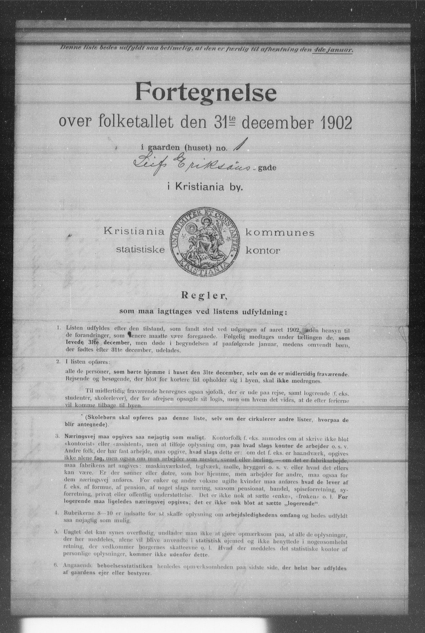 OBA, Kommunal folketelling 31.12.1902 for Kristiania kjøpstad, 1902, s. 10986