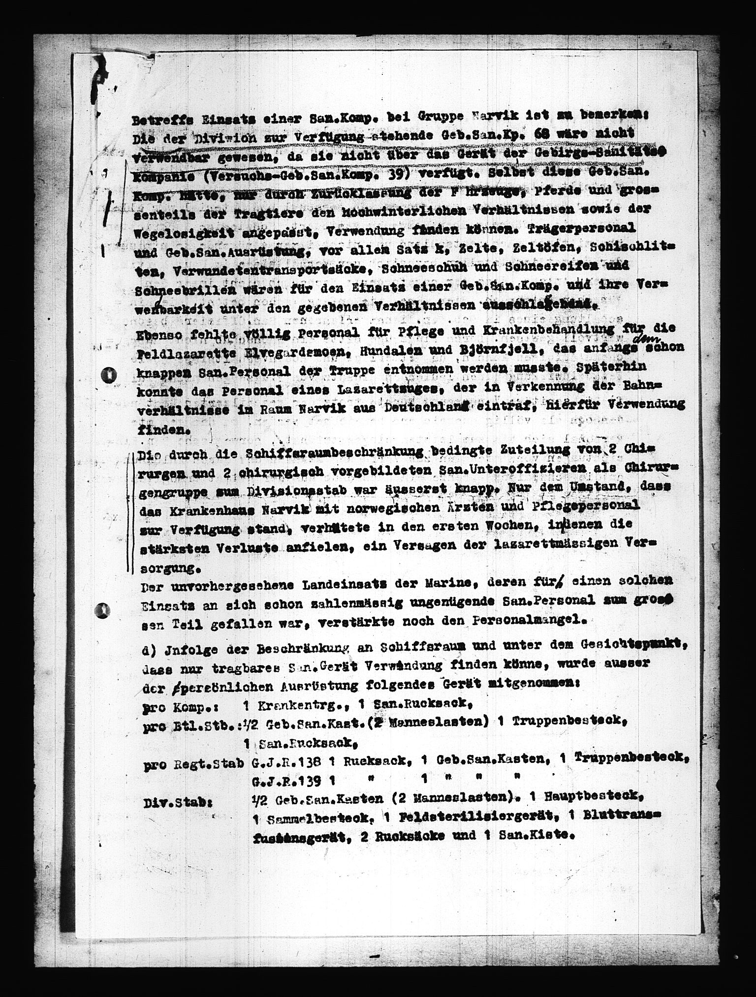 Documents Section, RA/RAFA-2200/V/L0086: Amerikansk mikrofilm "Captured German Documents".
Box No. 725.  FKA jnr. 601/1954., 1940, s. 288