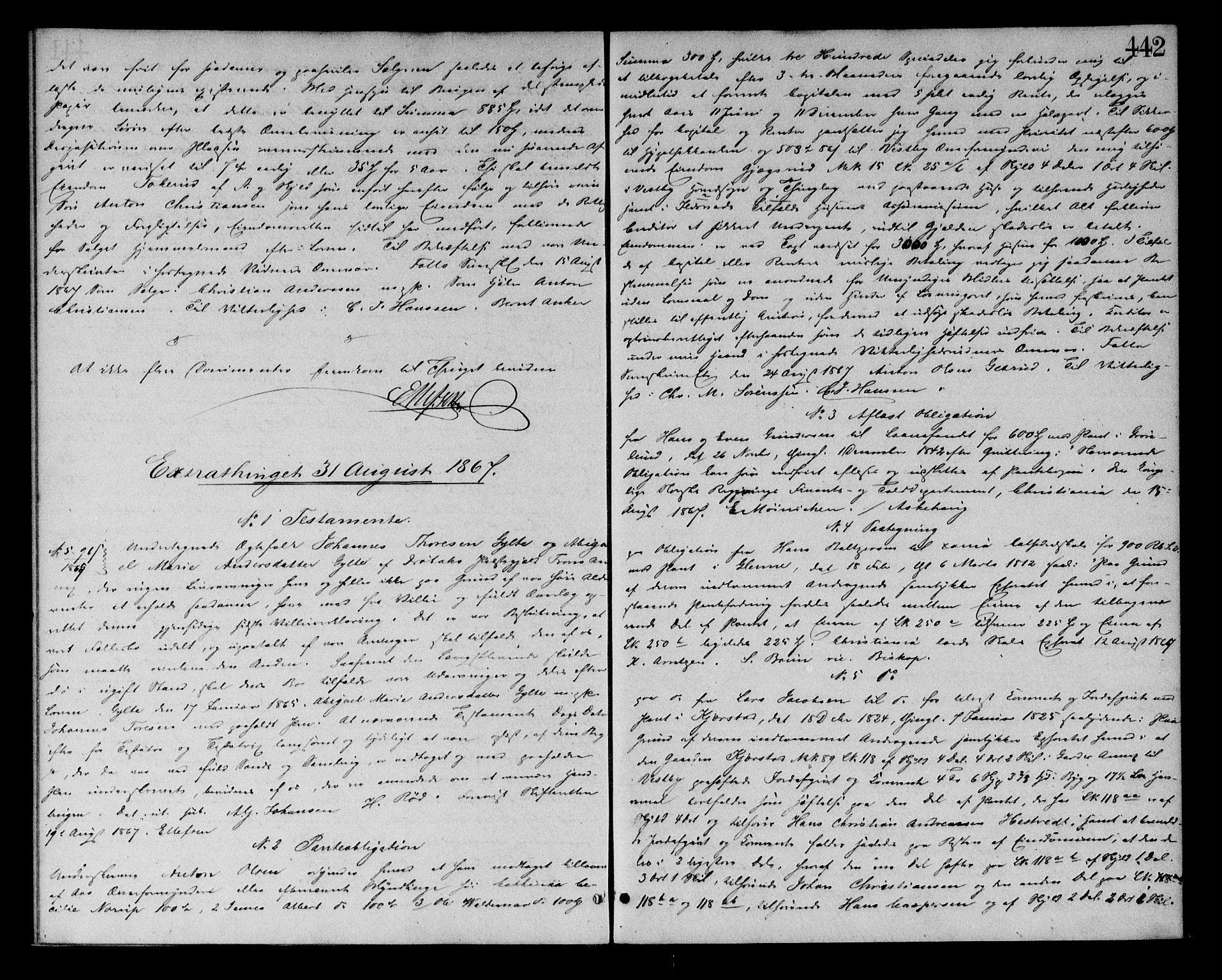 Follo sorenskriveri, SAO/A-10274/G/Ga/Gaa/L0016: Pantebok nr. I 16, 1863-1867, s. 442