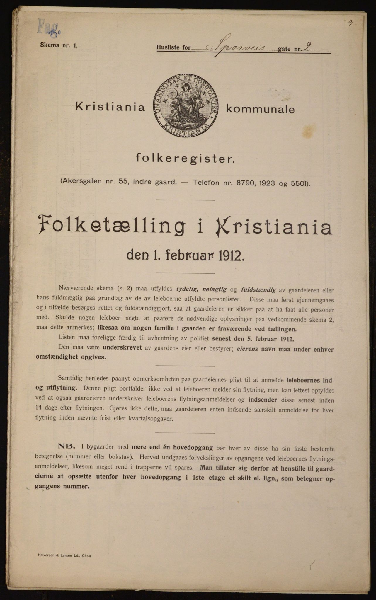 OBA, Kommunal folketelling 1.2.1912 for Kristiania, 1912, s. 100681