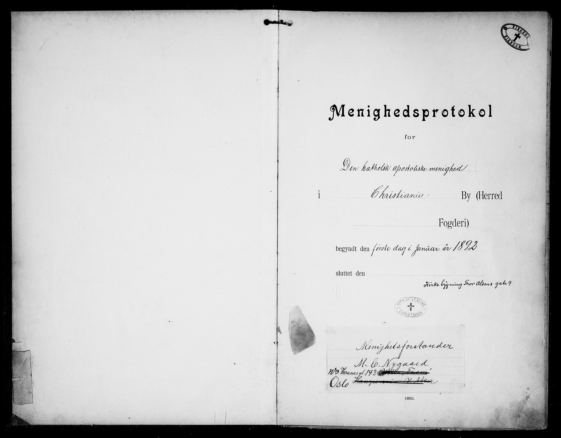 Den katolsk apostoliske menighet i Oslo , SAO/PAO-0214/F/Fa/L0002: Dissenterprotokoll nr. 2, 1892-1937