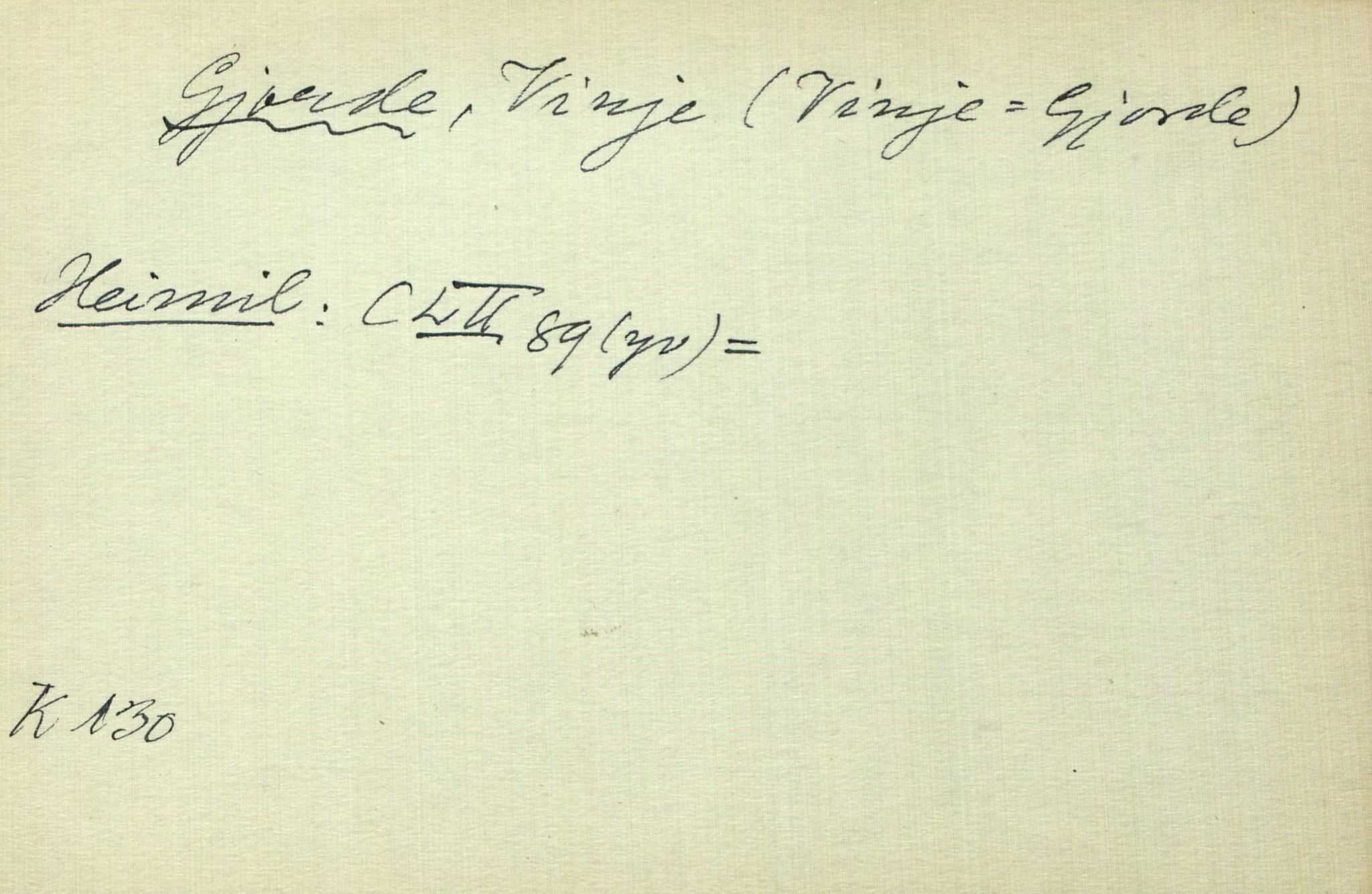 Rikard Berge, TEMU/TGM-A-1003/I/L0007: Personregister- G, 1910-1950
