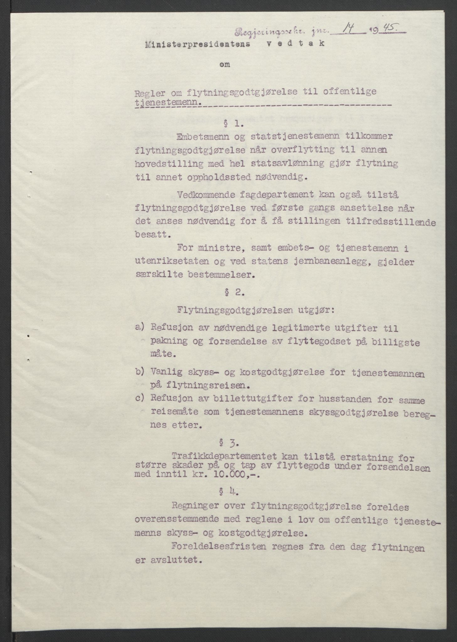 NS-administrasjonen 1940-1945 (Statsrådsekretariatet, de kommisariske statsråder mm), AV/RA-S-4279/D/Db/L0101/0001: -- / Lover og vedtak, 1945, s. 186