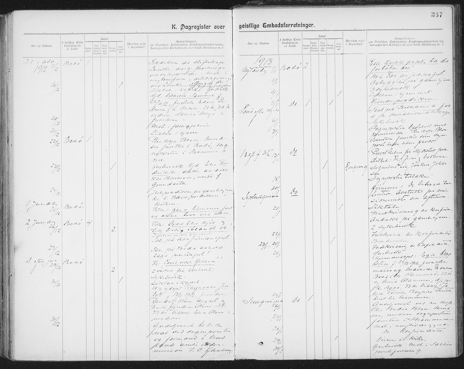 Ministerialprotokoller, klokkerbøker og fødselsregistre - Nordland, AV/SAT-A-1459/801/L0012: Ministerialbok nr. 801A12, 1900-1916, s. 367