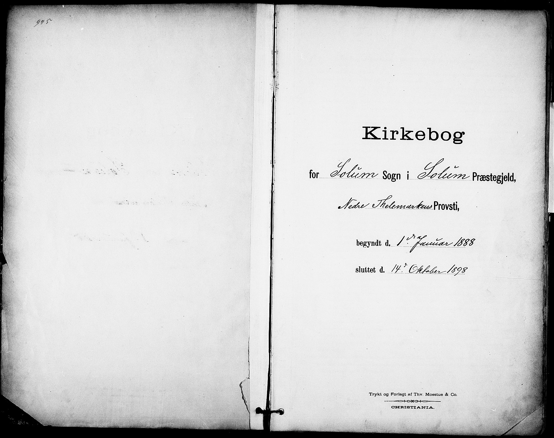 Solum kirkebøker, SAKO/A-306/F/Fa/L0010: Ministerialbok nr. I 10, 1888-1898