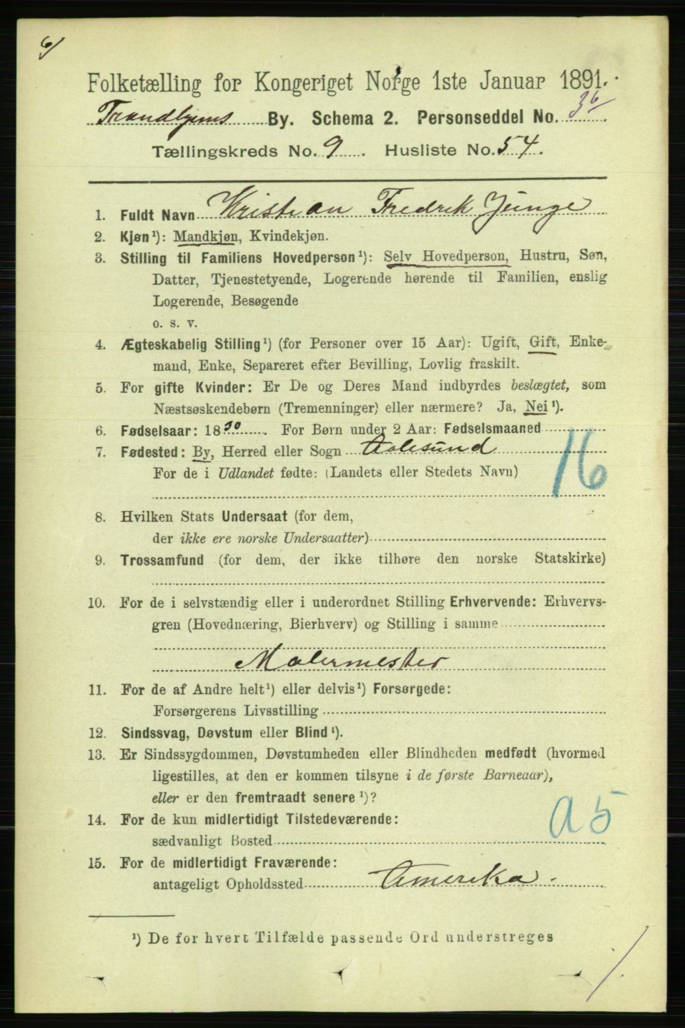RA, Folketelling 1891 for 1601 Trondheim kjøpstad, 1891, s. 8222