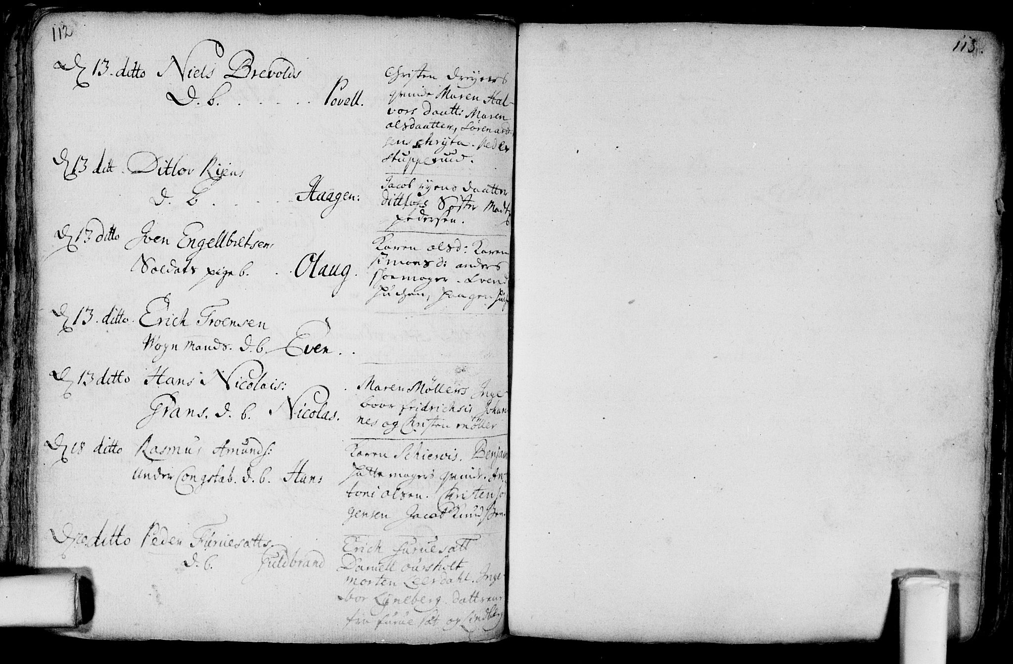 Aker prestekontor kirkebøker, AV/SAO-A-10861/F/L0002: Ministerialbok nr. 2, 1714-1720, s. 112-113