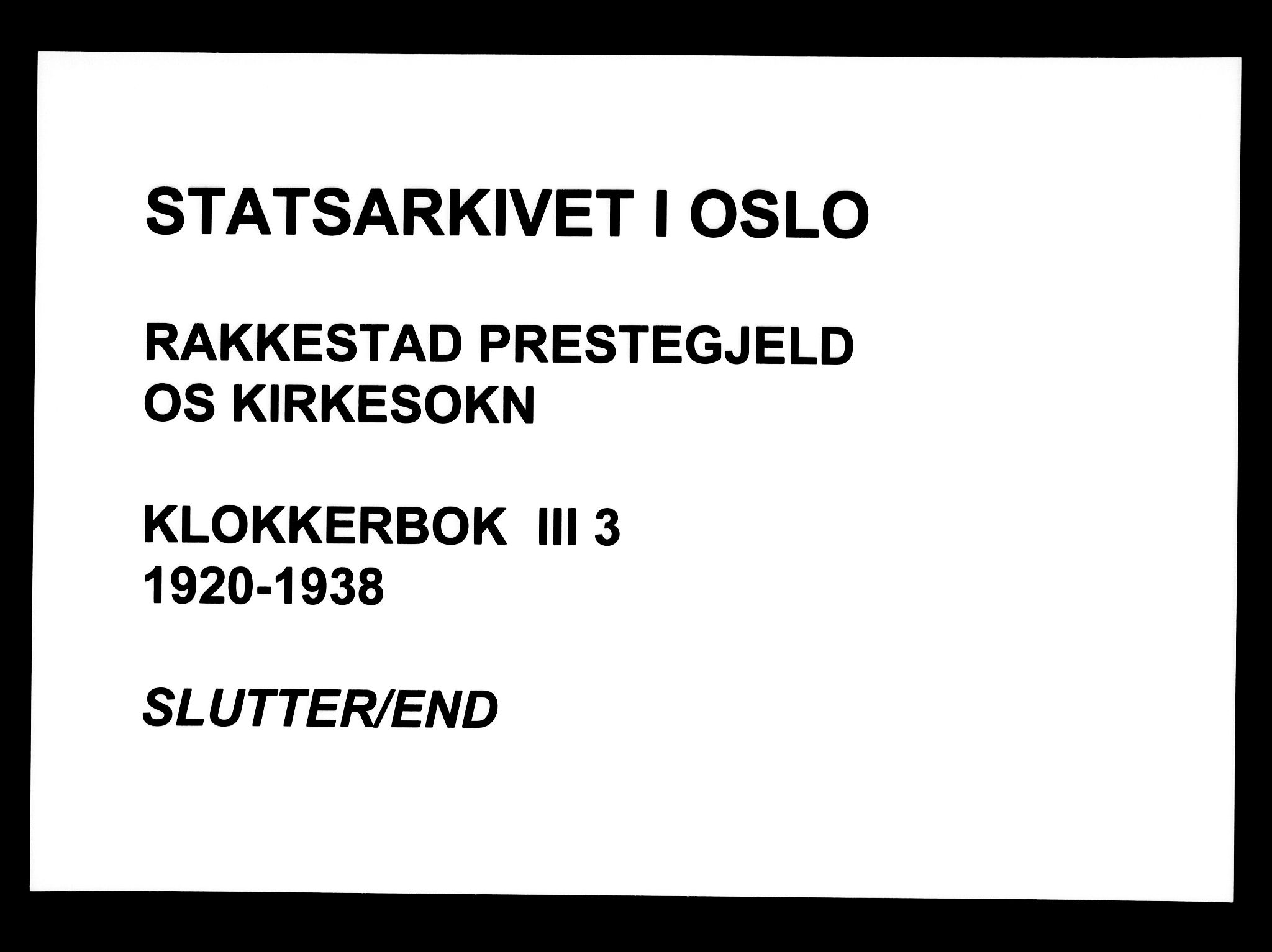 Rakkestad prestekontor Kirkebøker, AV/SAO-A-2008/G/Gc/L0003: Klokkerbok nr. III 3, 1920-1938