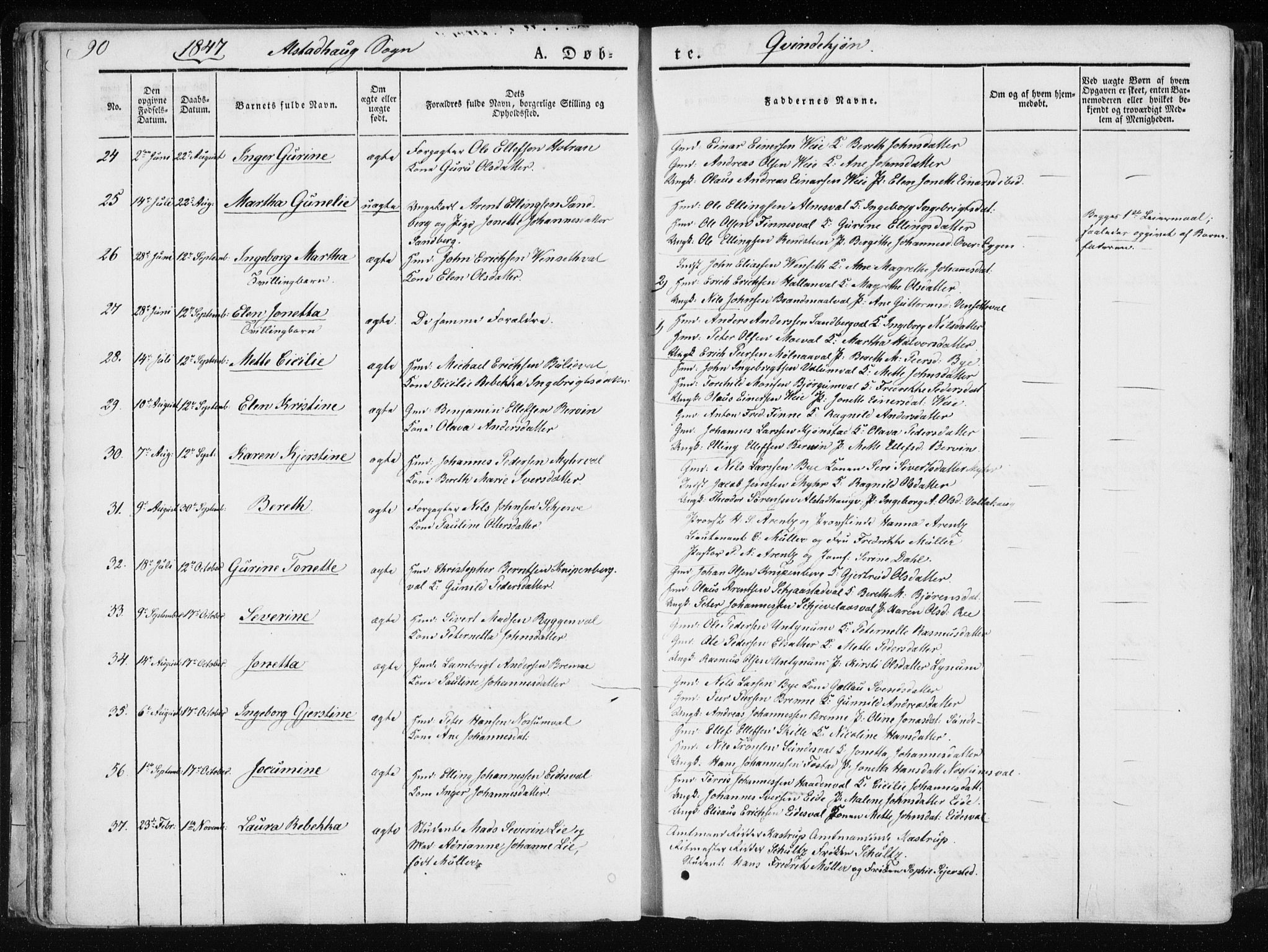 Ministerialprotokoller, klokkerbøker og fødselsregistre - Nord-Trøndelag, SAT/A-1458/717/L0154: Ministerialbok nr. 717A06 /1, 1836-1849, s. 90