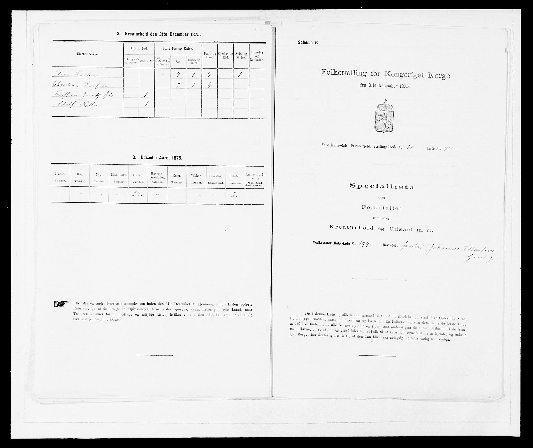 SAB, Folketelling 1875 for 1429P Ytre Holmedal prestegjeld, 1875, s. 757