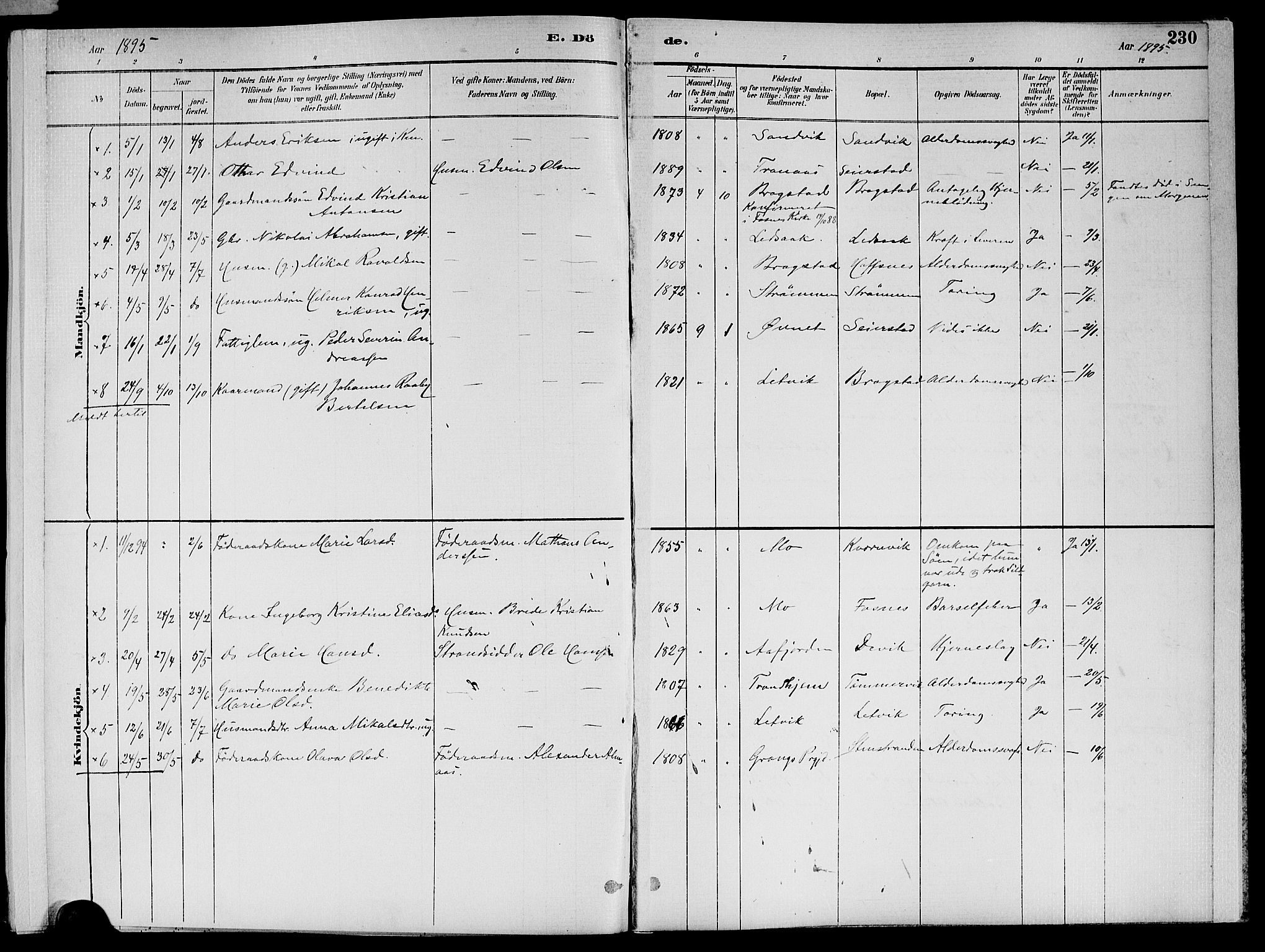 Ministerialprotokoller, klokkerbøker og fødselsregistre - Nord-Trøndelag, AV/SAT-A-1458/773/L0617: Ministerialbok nr. 773A08, 1887-1910, s. 230