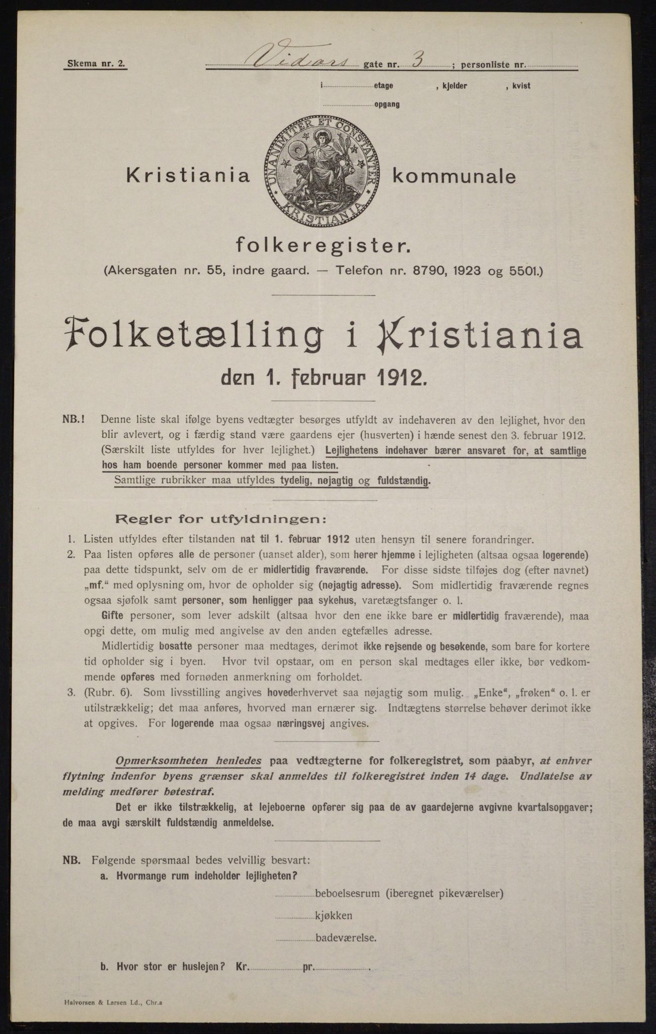 OBA, Kommunal folketelling 1.2.1912 for Kristiania, 1912, s. 123561