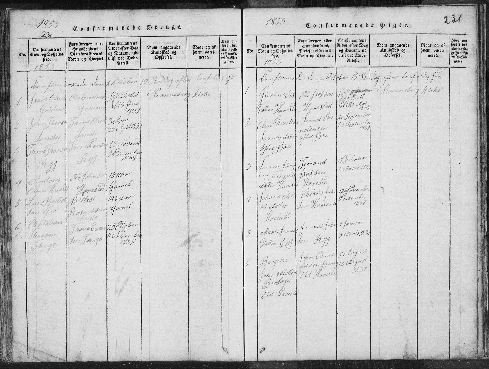 Hetland sokneprestkontor, SAST/A-101826/30/30BA/L0001: Ministerialbok nr. A 1, 1816-1856, s. 231