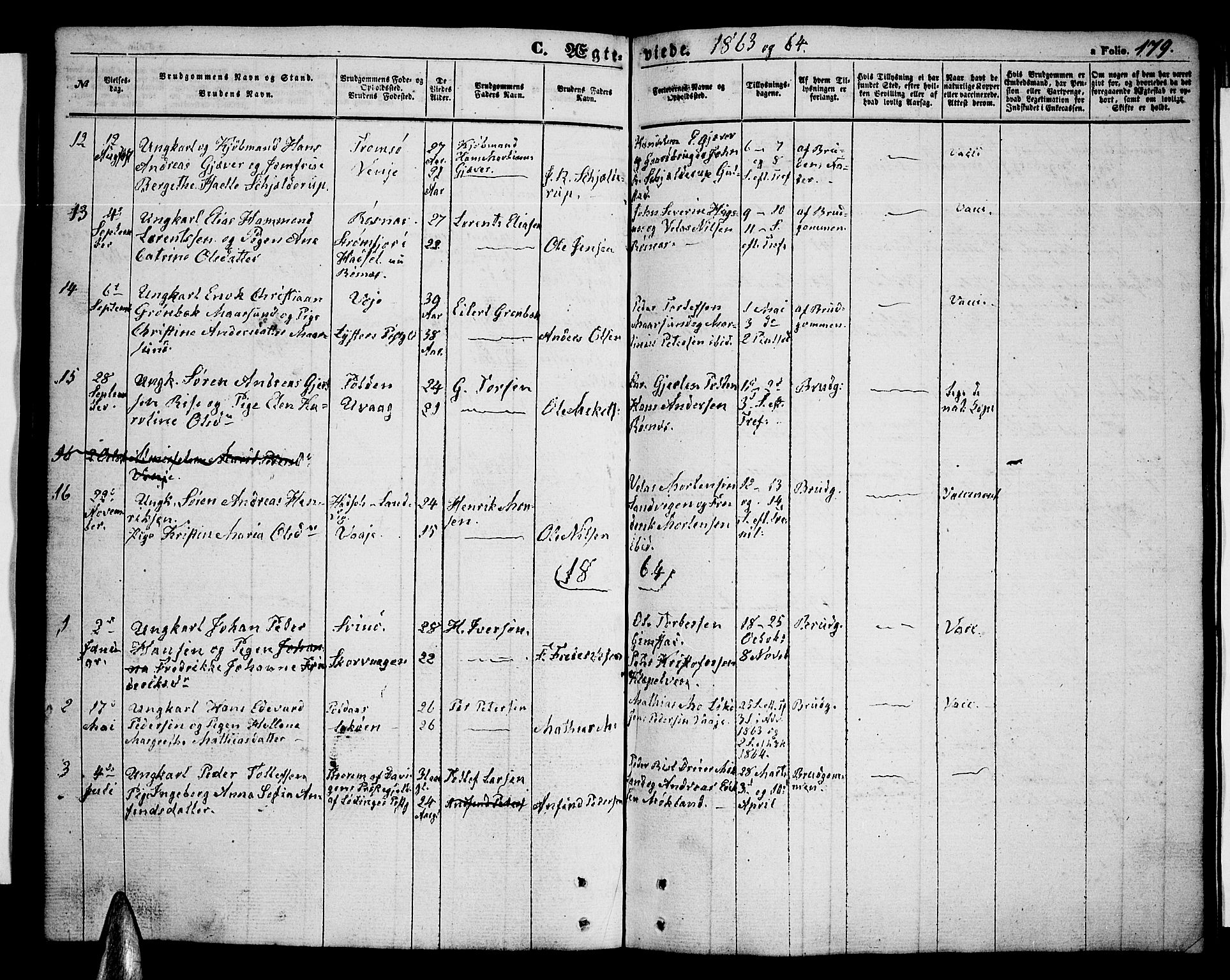 Ministerialprotokoller, klokkerbøker og fødselsregistre - Nordland, SAT/A-1459/891/L1313: Klokkerbok nr. 891C02, 1856-1870, s. 179