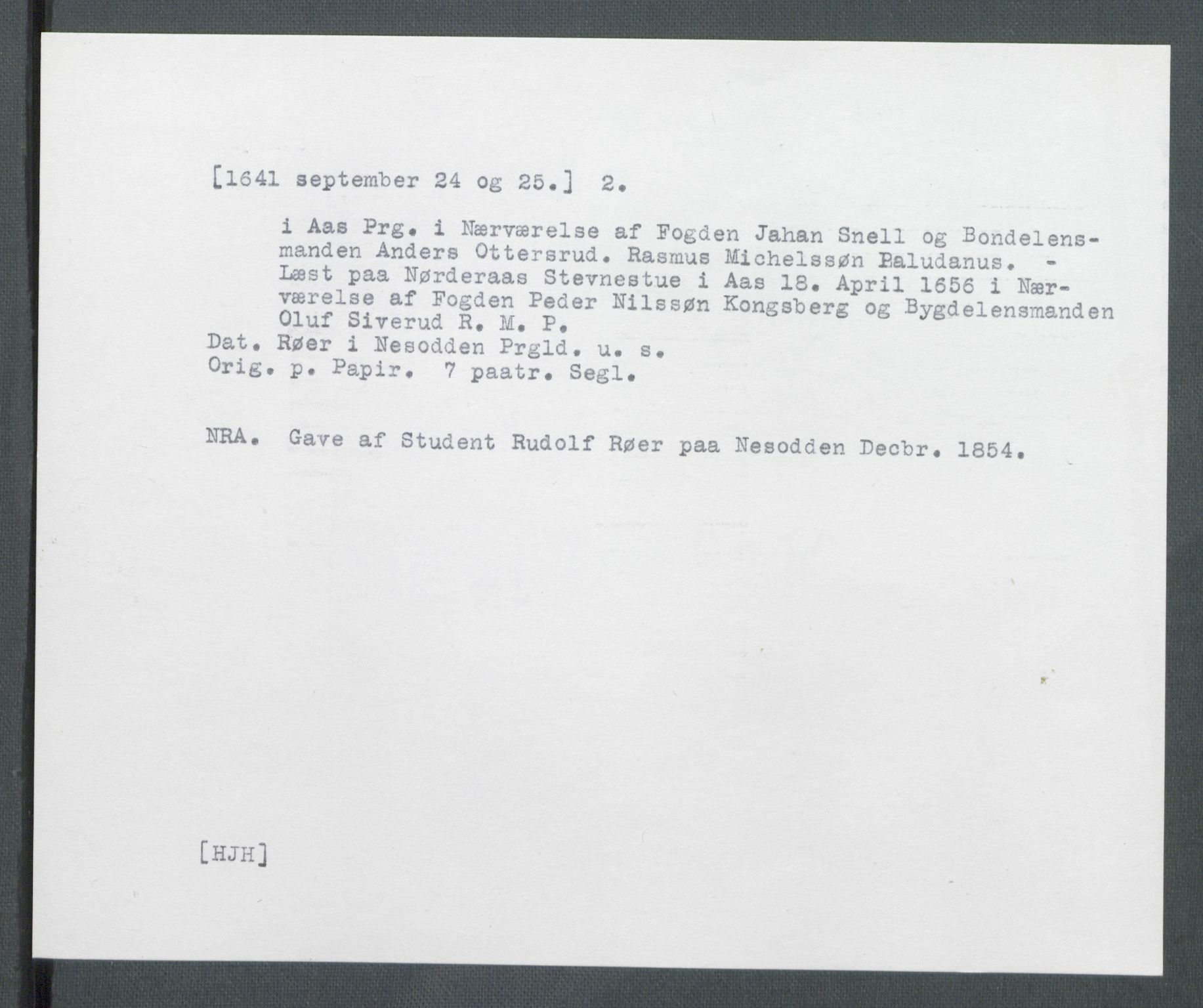 Riksarkivets diplomsamling, AV/RA-EA-5965/F02/L0154: Dokumenter, 1641, s. 44