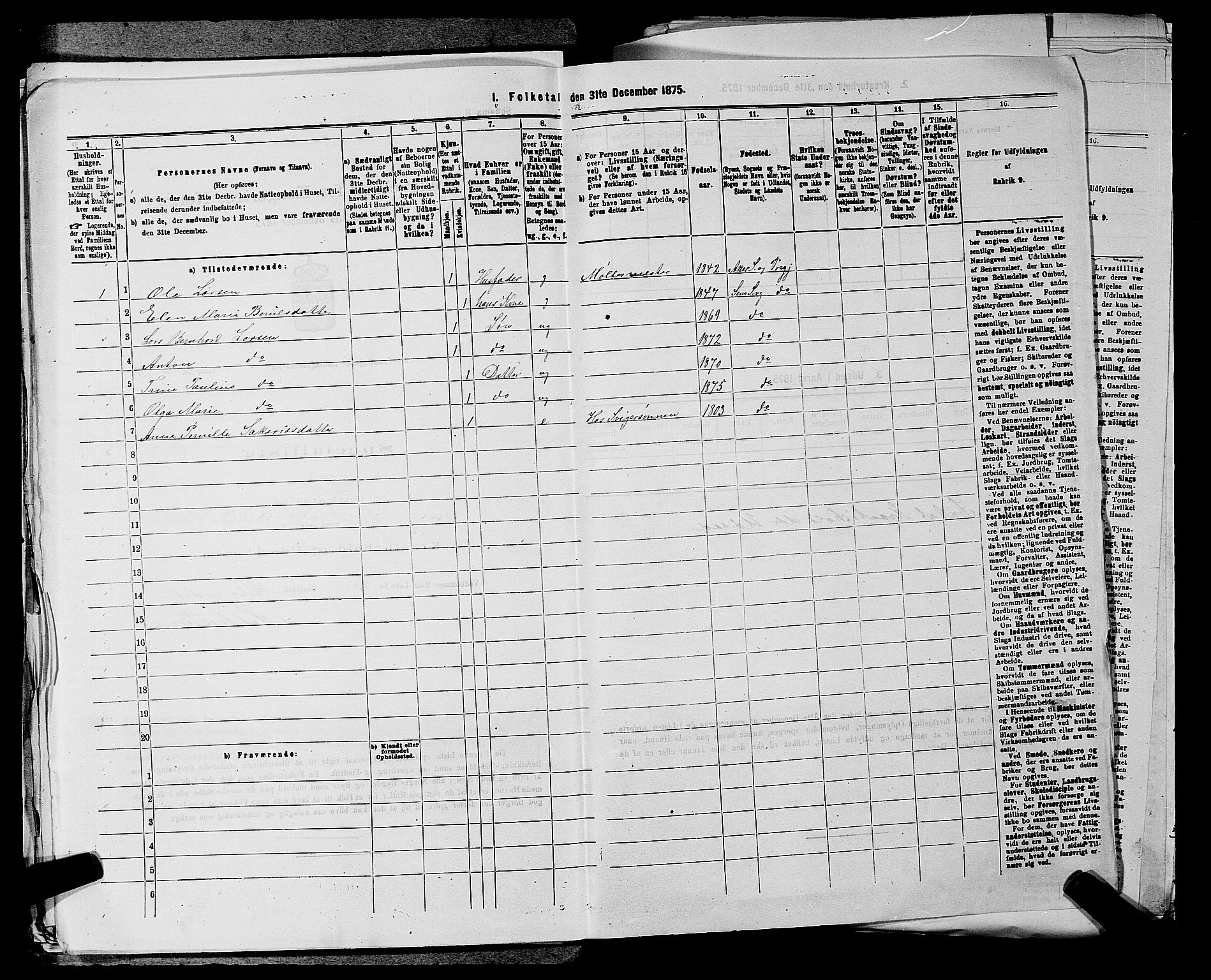 SAKO, Folketelling 1875 for 0721P Sem prestegjeld, 1875, s. 364