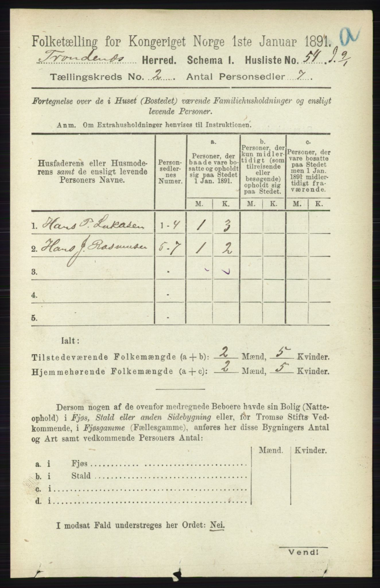 RA, Folketelling 1891 for 1914 Trondenes herred, 1891, s. 632