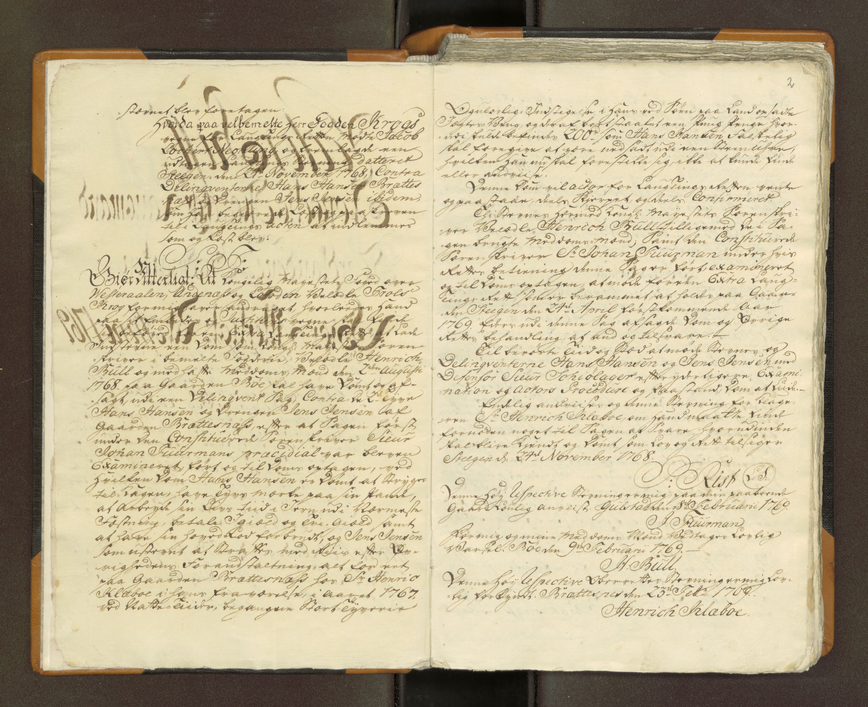 Nordland og Finnmarks lagstol, SAT/A-5608/X/L0026: Domkopibok, 1769-1772, s. 1b-2a