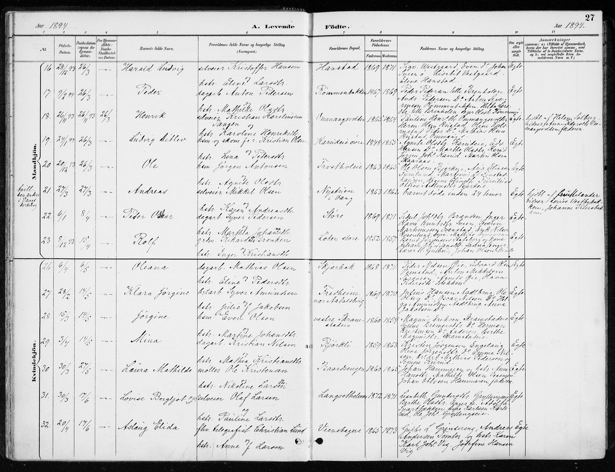 Løten prestekontor, AV/SAH-PREST-022/K/Ka/L0010: Ministerialbok nr. 10, 1892-1907, s. 27